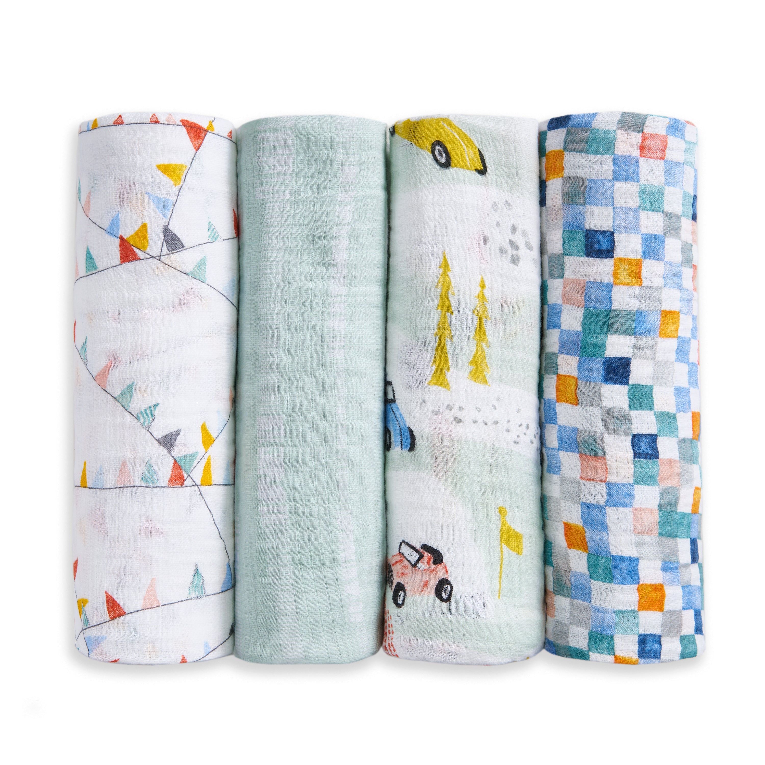 Essentials Cotton Muslin Swaddle Blanket 4 Pack