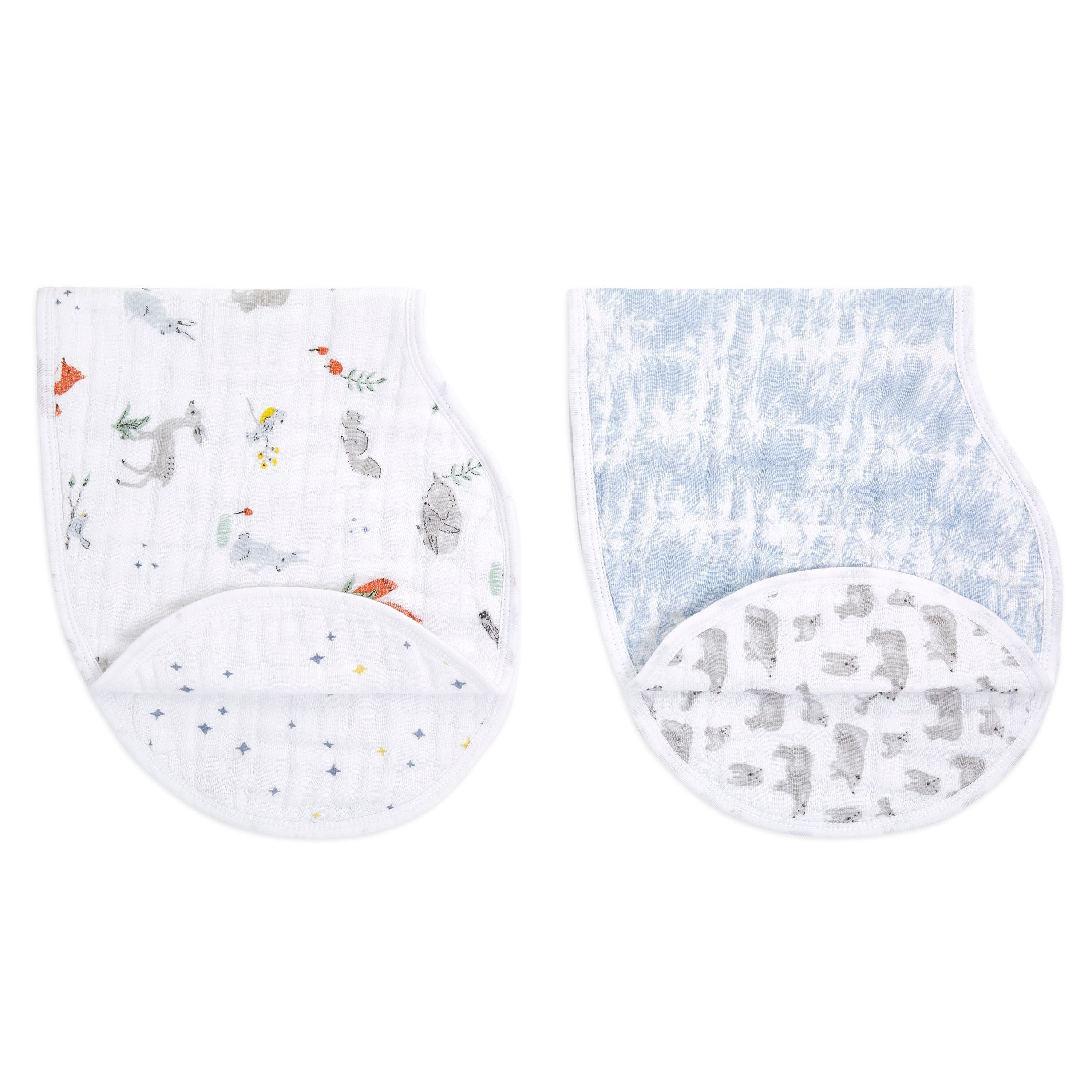 Boutique 100% Cotton Muslin Burpy Bibs 2 Pack