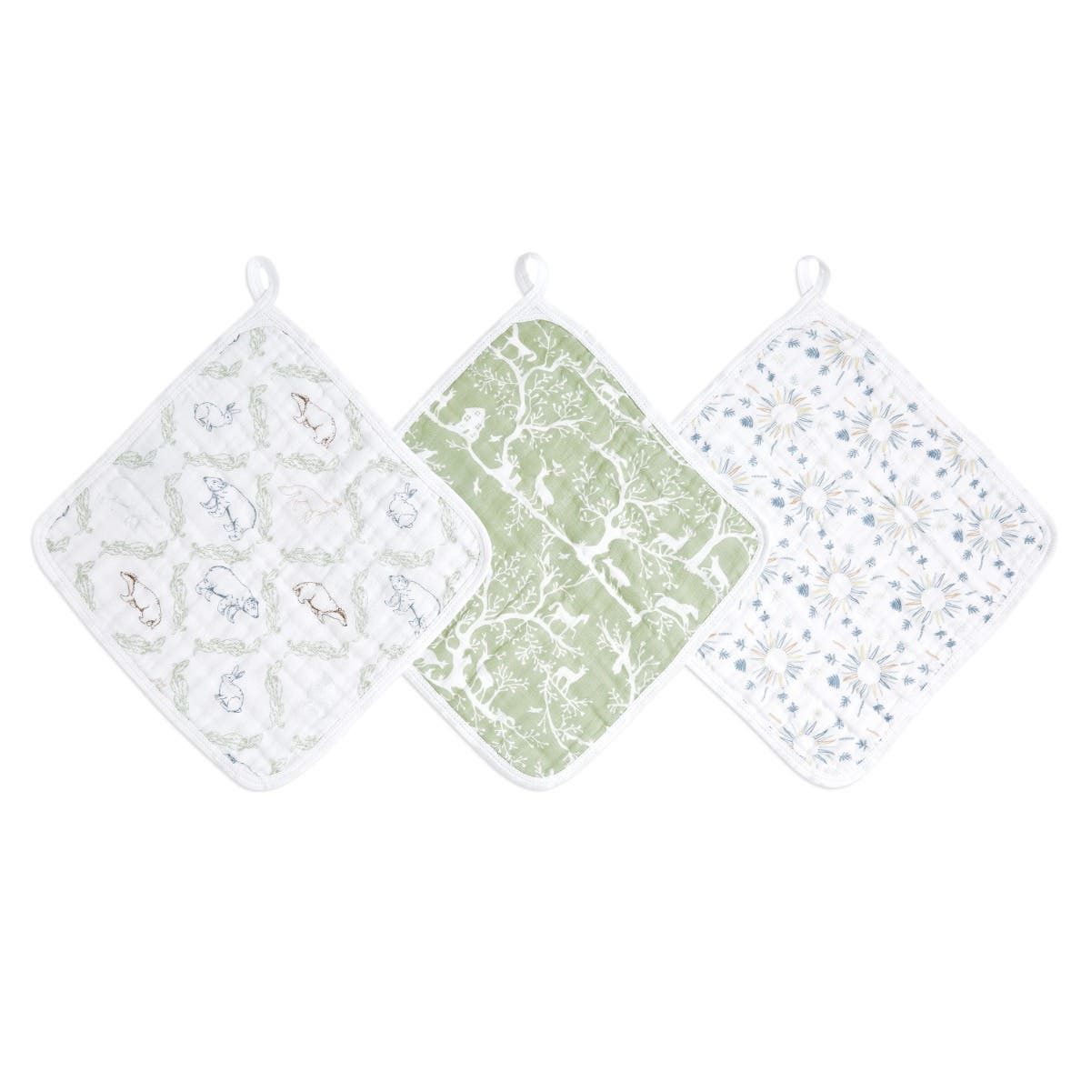 Essential Cotton Muslin Washcloths 3 Pack