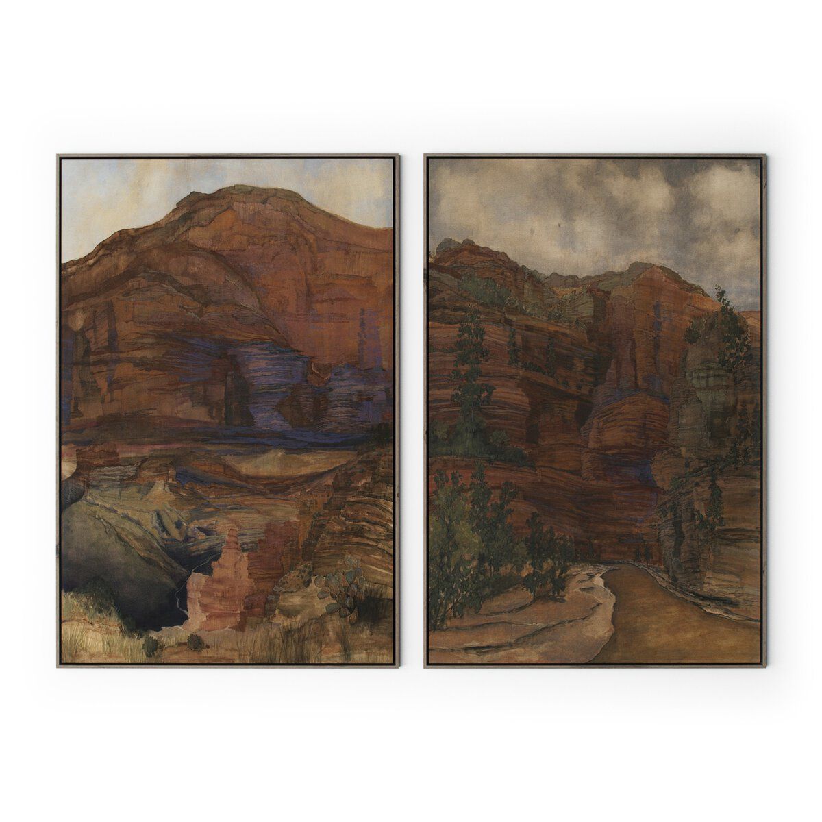 Desert Diptych By Aileen Fitzgerald