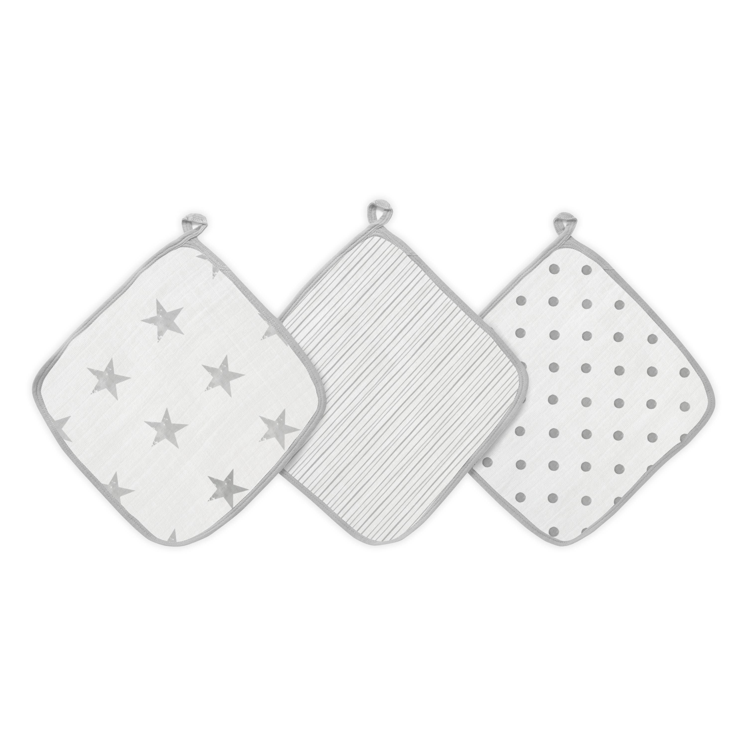 Essential Cotton Muslin Washcloths 3 Pack