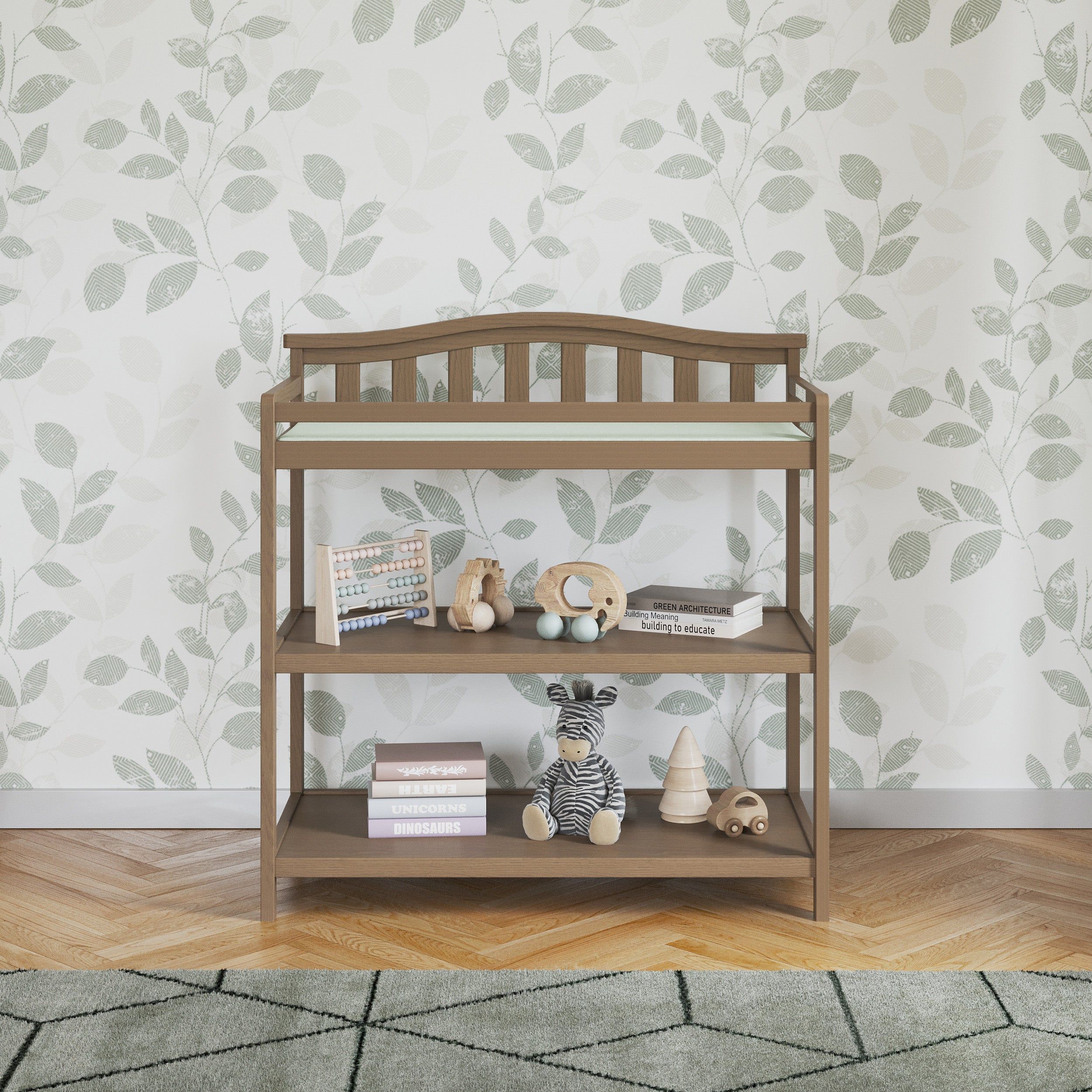 Arch Top Baby Changing Table - Dusty Heather