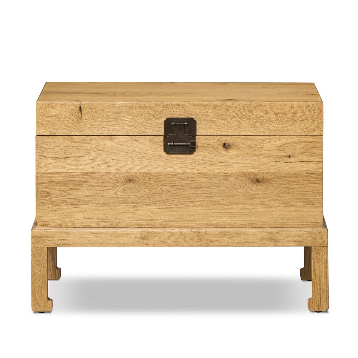 Alister Trunk Solid Oak Storage with Bronzed Hardware