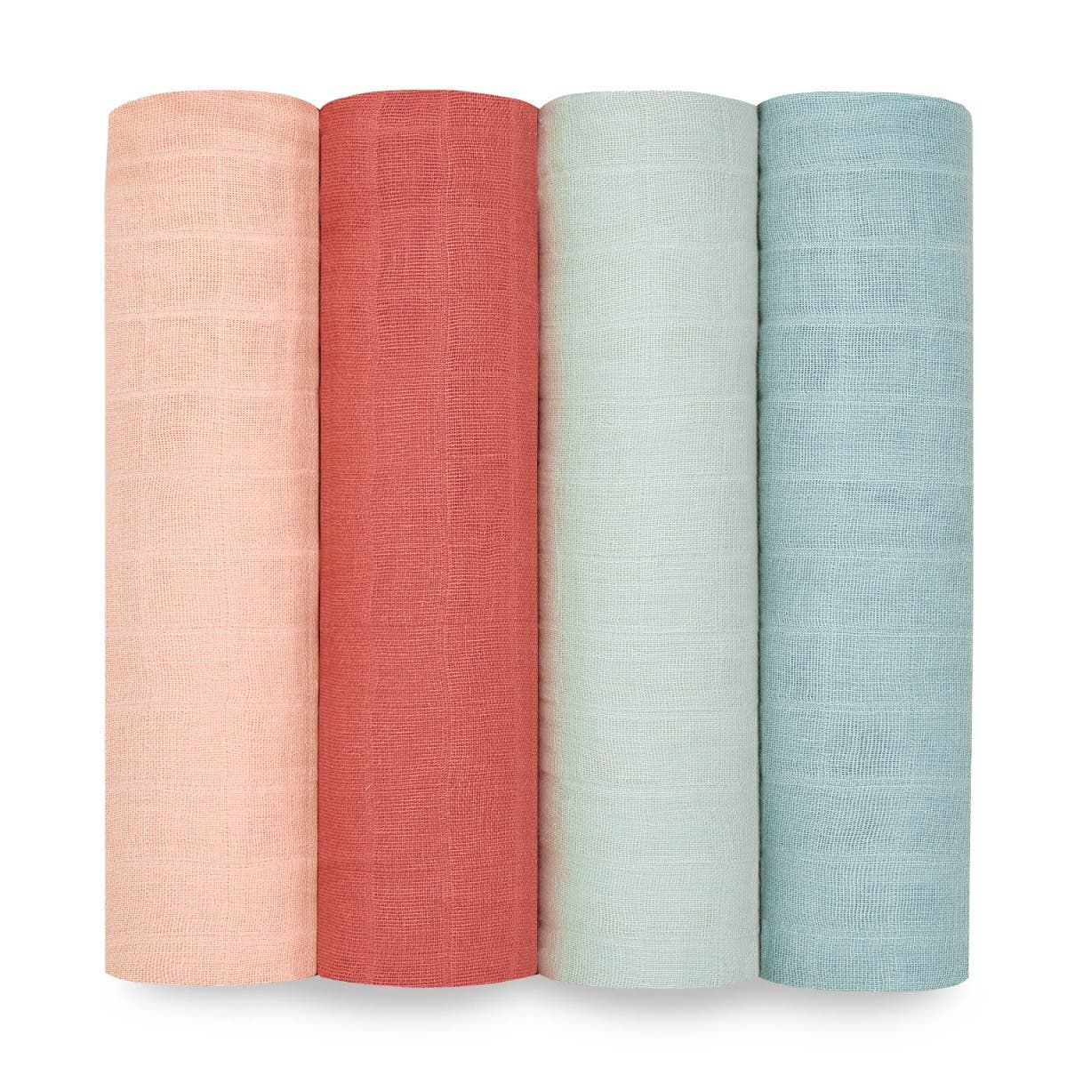 Organic Cotton Muslin Swaddle Blanket 4 Pack