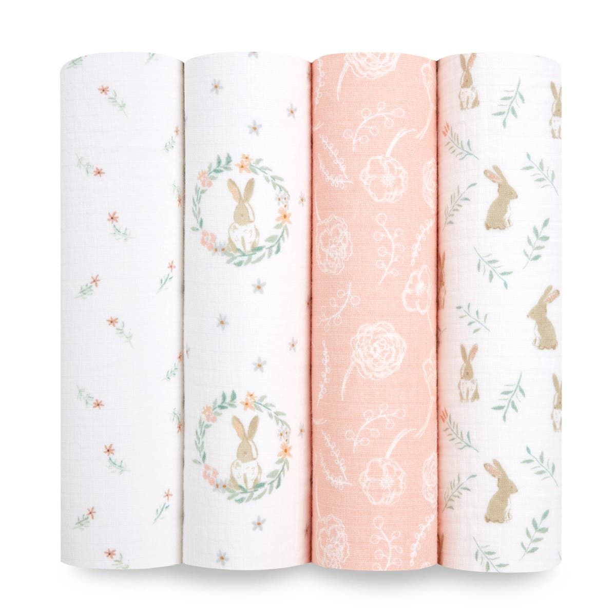 Essentials Cotton Muslin Swaddle Blanket 4 Pack