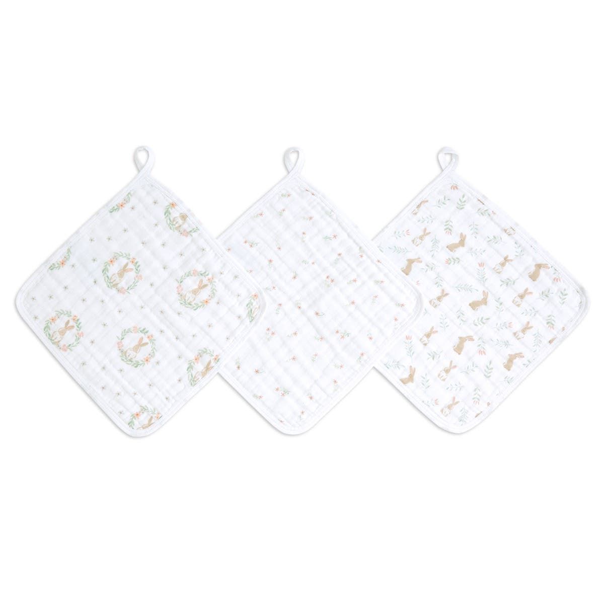 Essential Cotton Muslin Washcloths 3 Pack