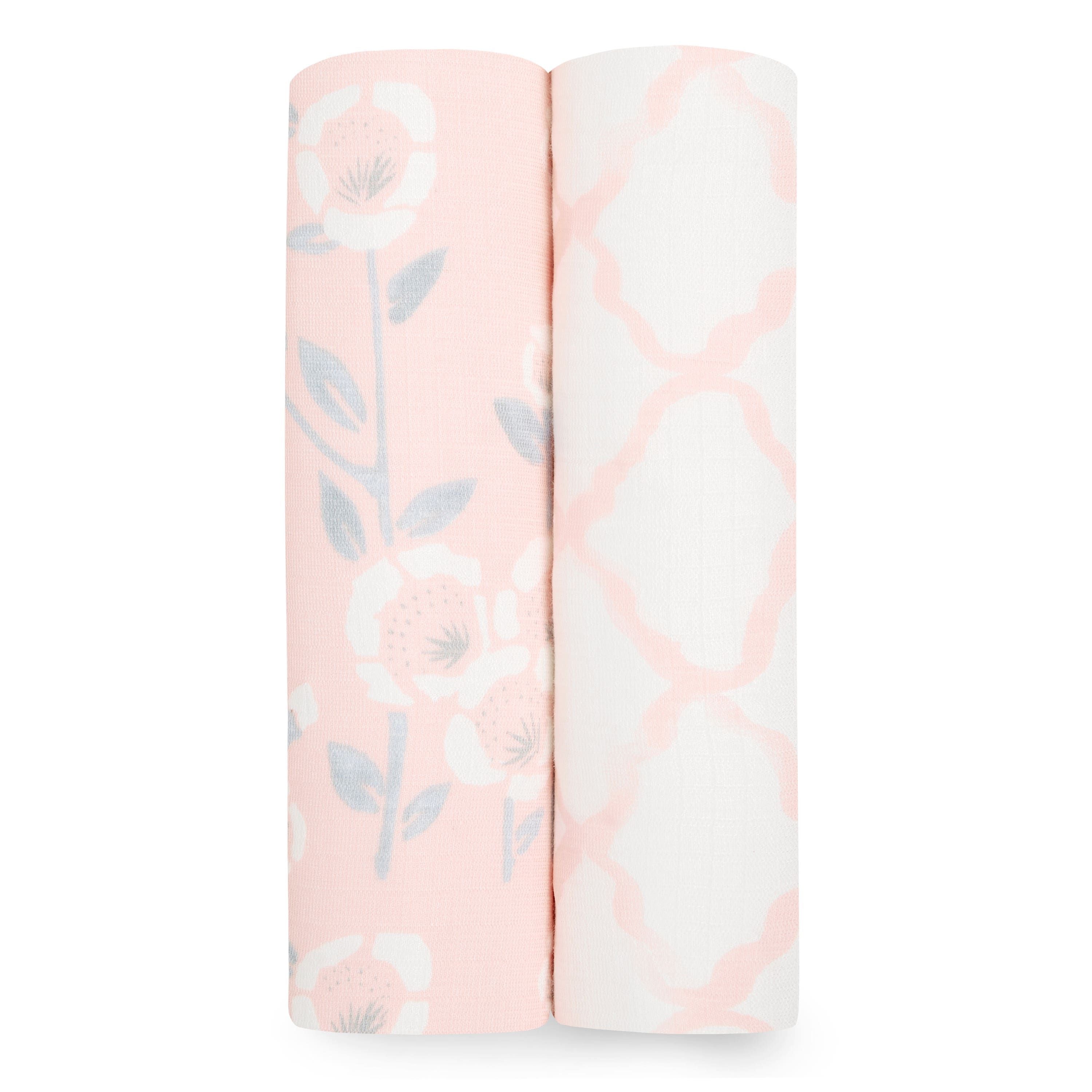 Essentials Silky Soft Swaddle Blanket 2 Pack