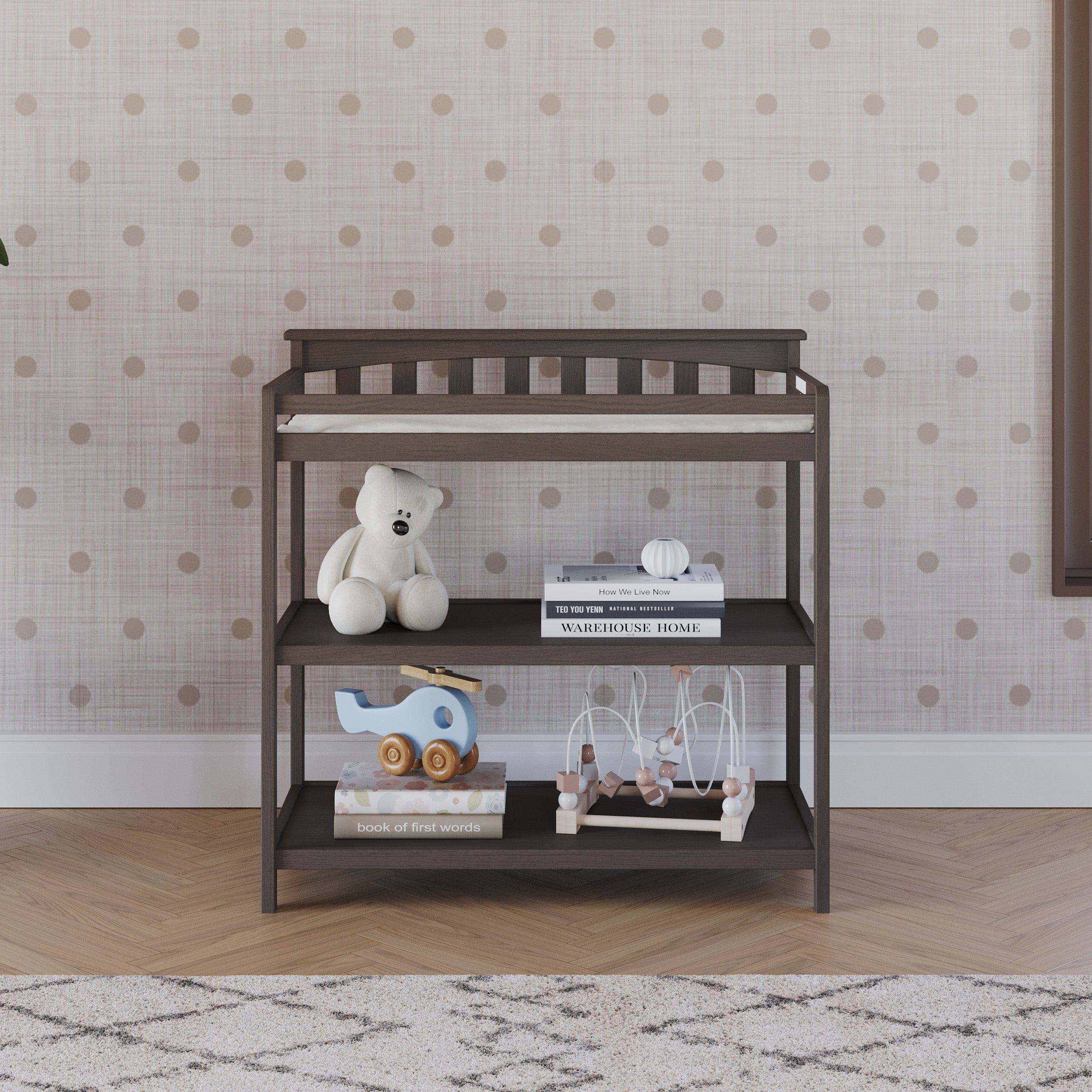 Flat Top Baby Changing Table, Dapper Gray