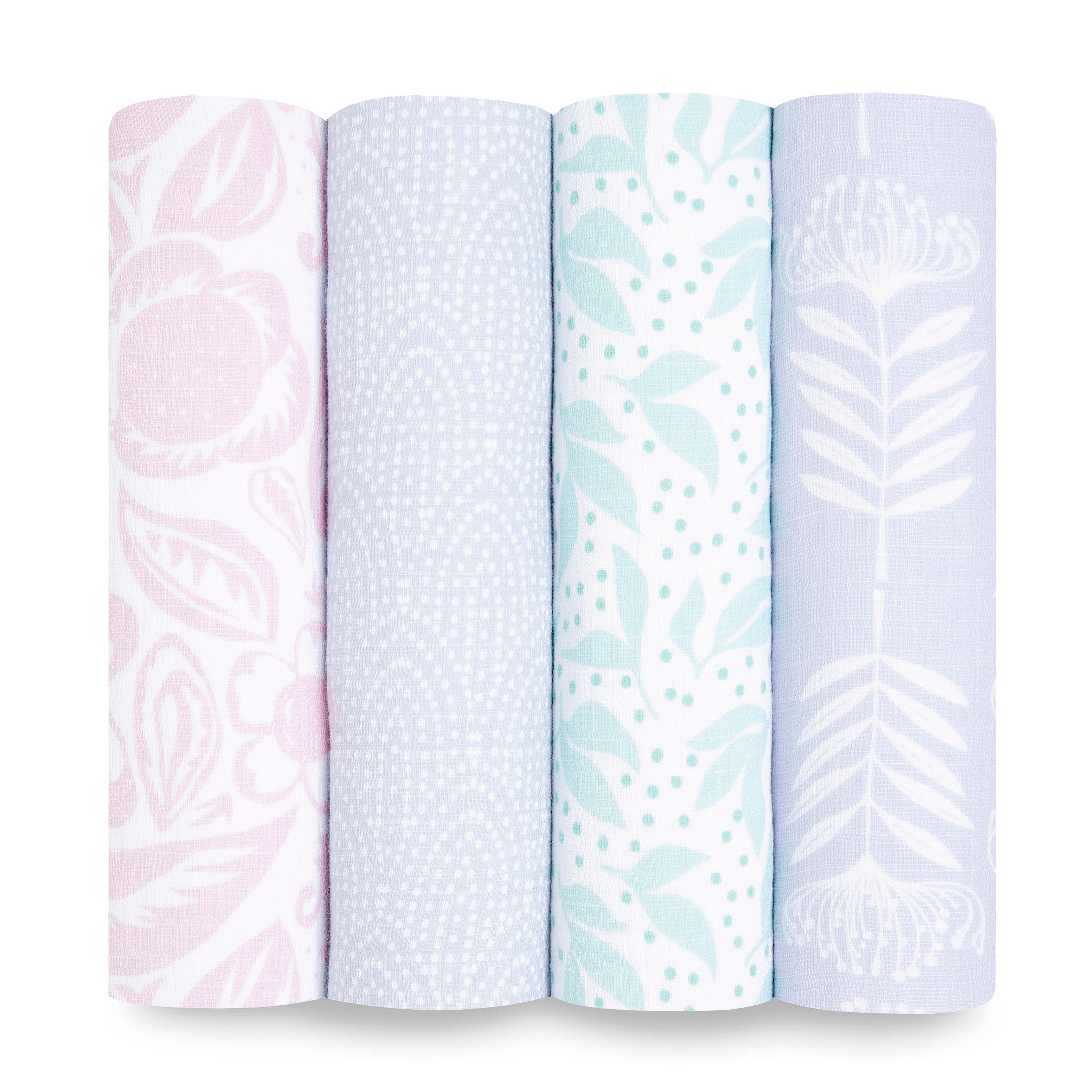 Essentials Cotton Muslin Swaddle Blanket 4 Pack