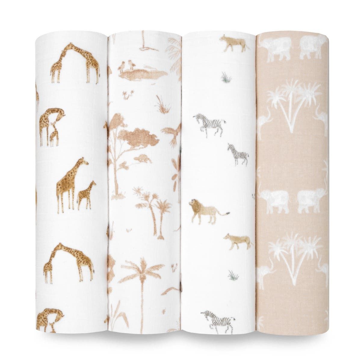 Organic Cotton Muslin Swaddle Blanket 4 Pack