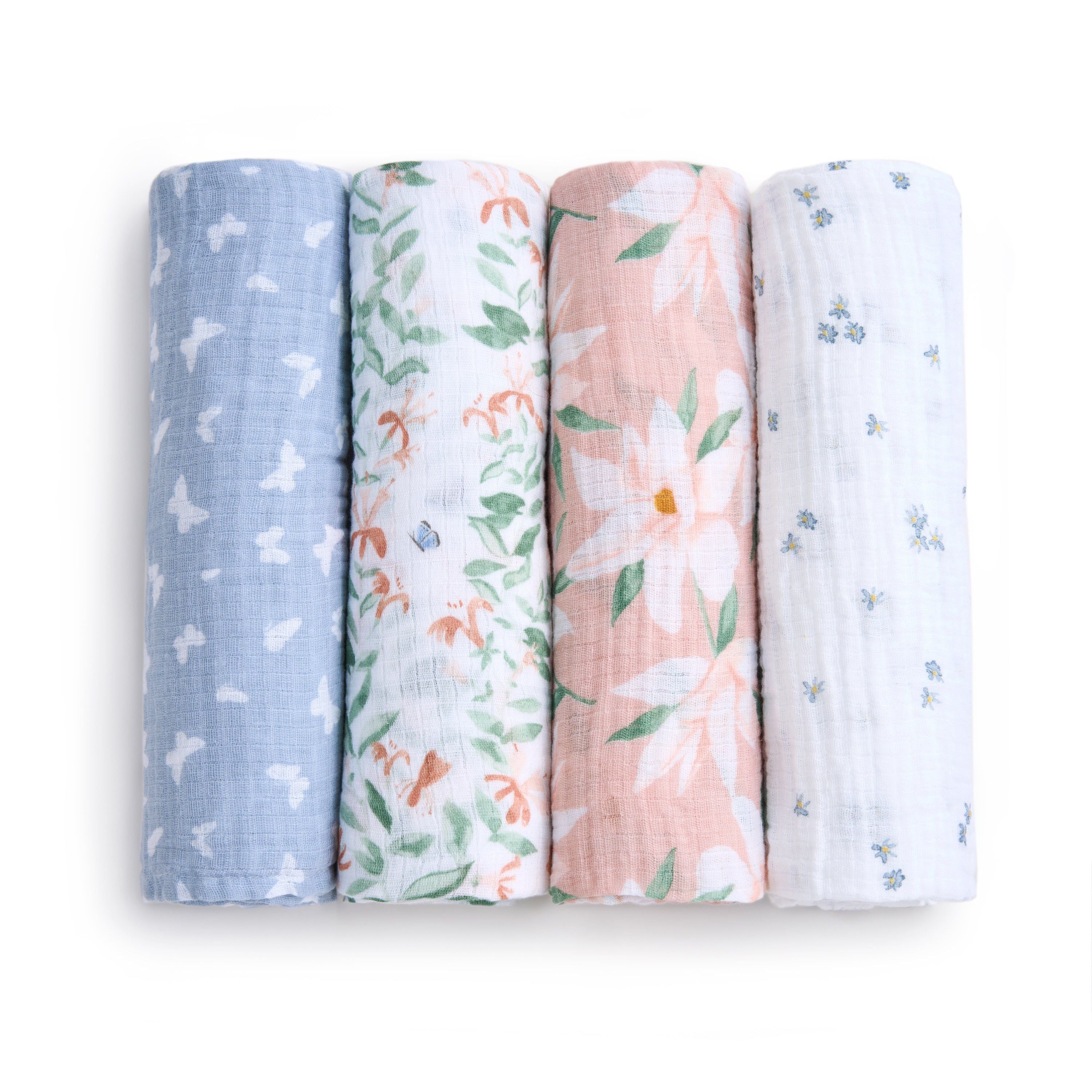 Essentials Cotton Muslin Swaddle Blanket 4 Pack