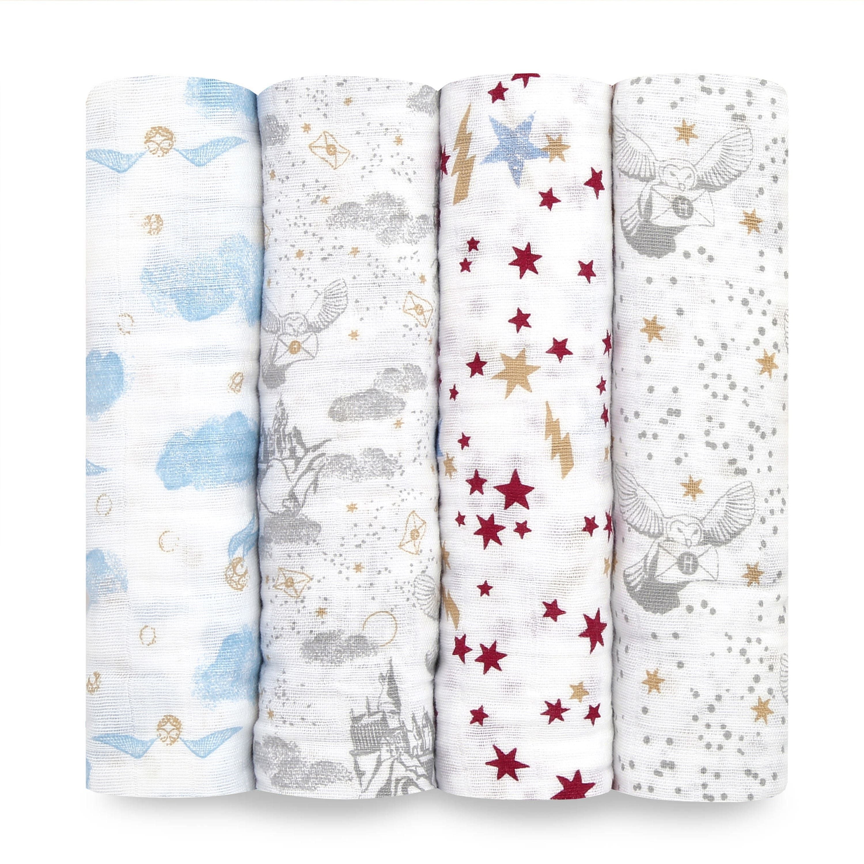 Boutique Iconic 100% Cotton Muslin Swaddle Blanket 4 Pack