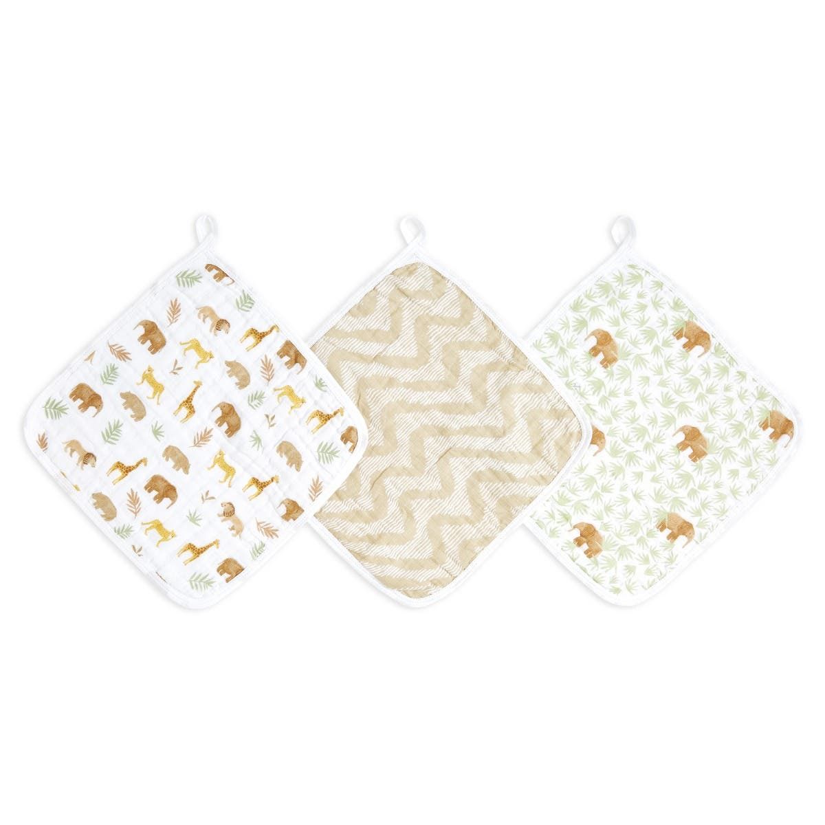 Essential Cotton Muslin Washcloths 3 Pack