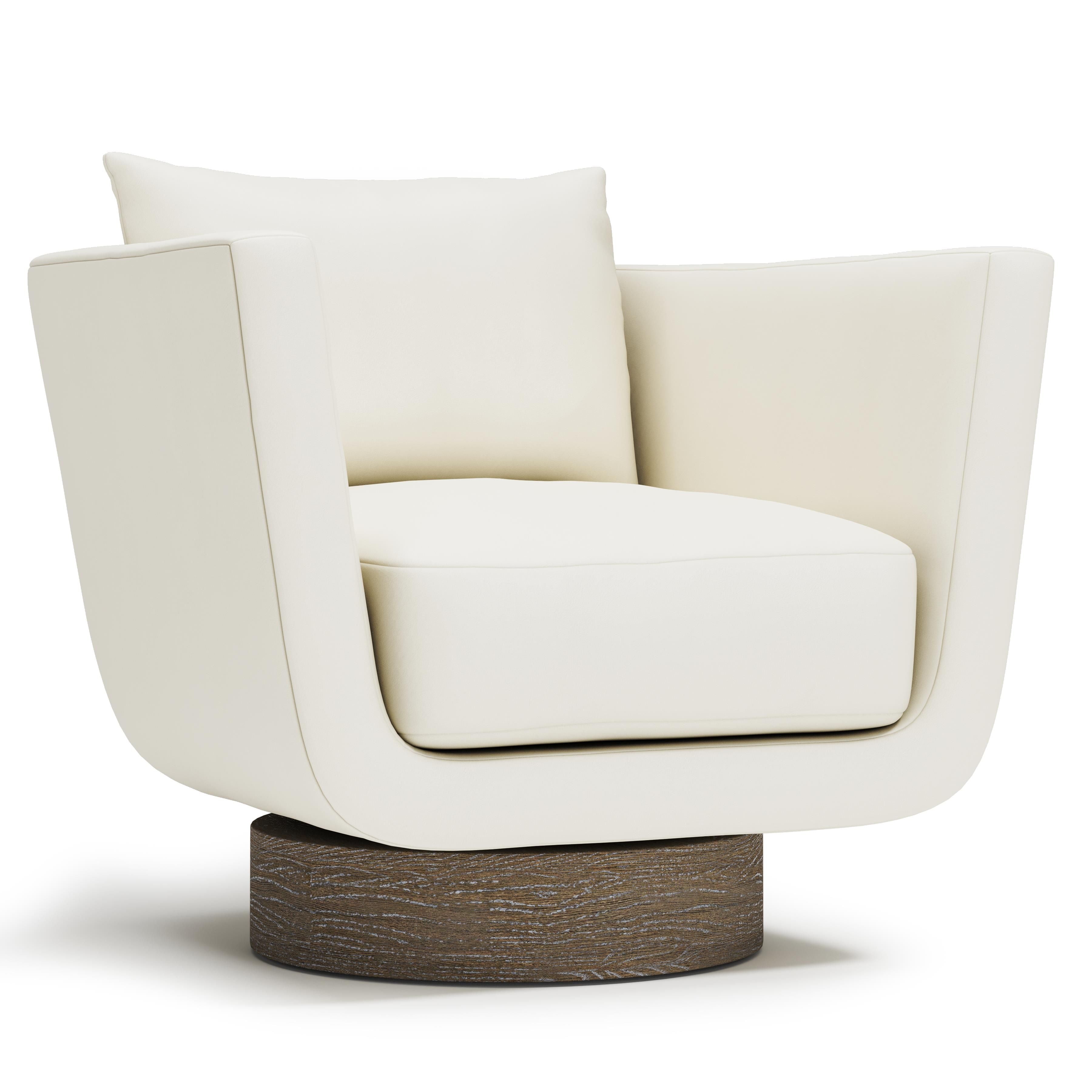 Bernhardt Furniture Gemma Leather Swivel Chair