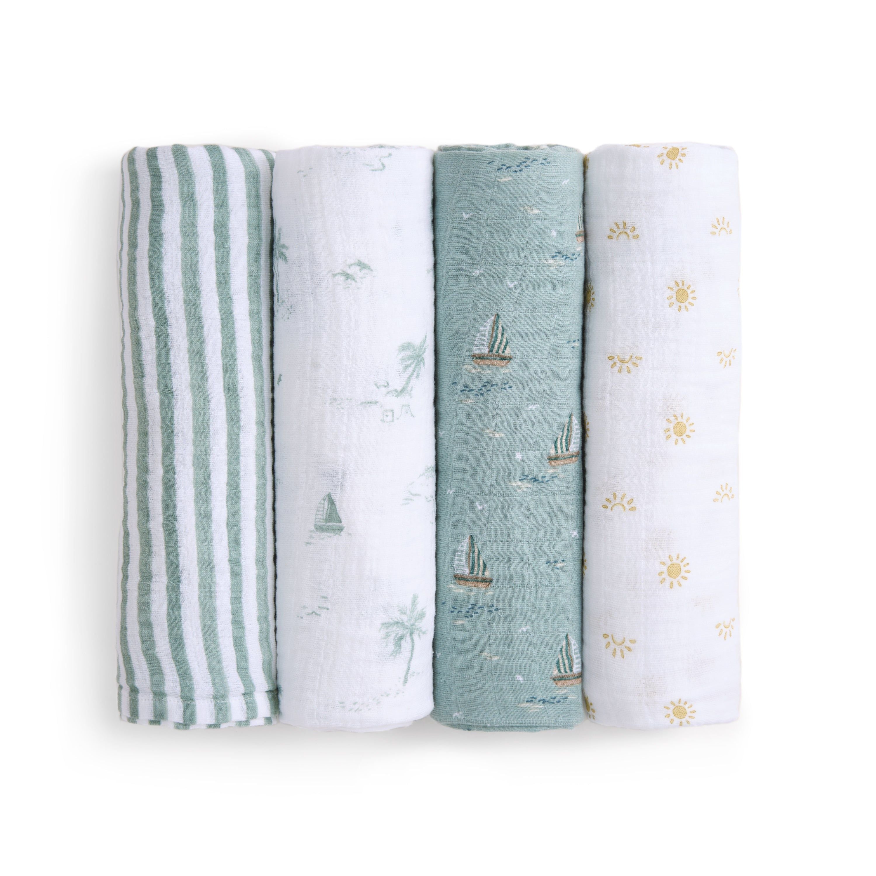 Organic Cotton Muslin Swaddle Blanket 4 Pack