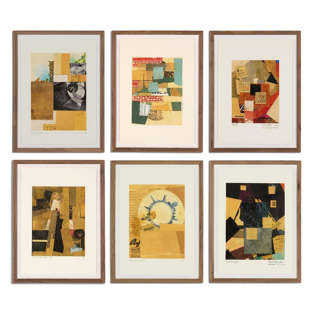 Continental Ephemera Set Of 6 By Kurt Schwitters