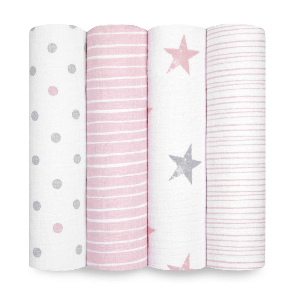 Essentials Cotton Muslin Swaddle Blanket 4 Pack