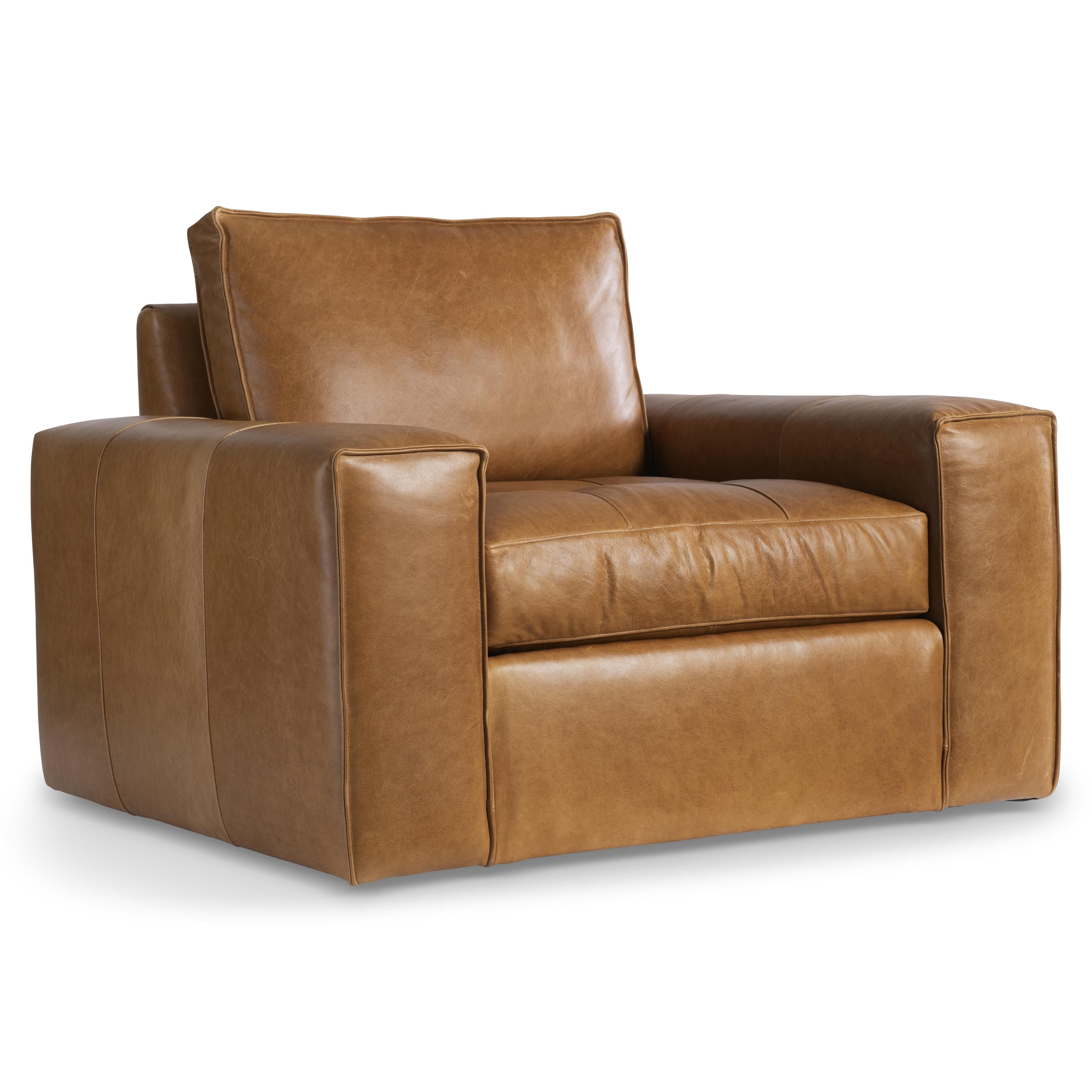 Bernhardt Nest Leather Swivel Chair