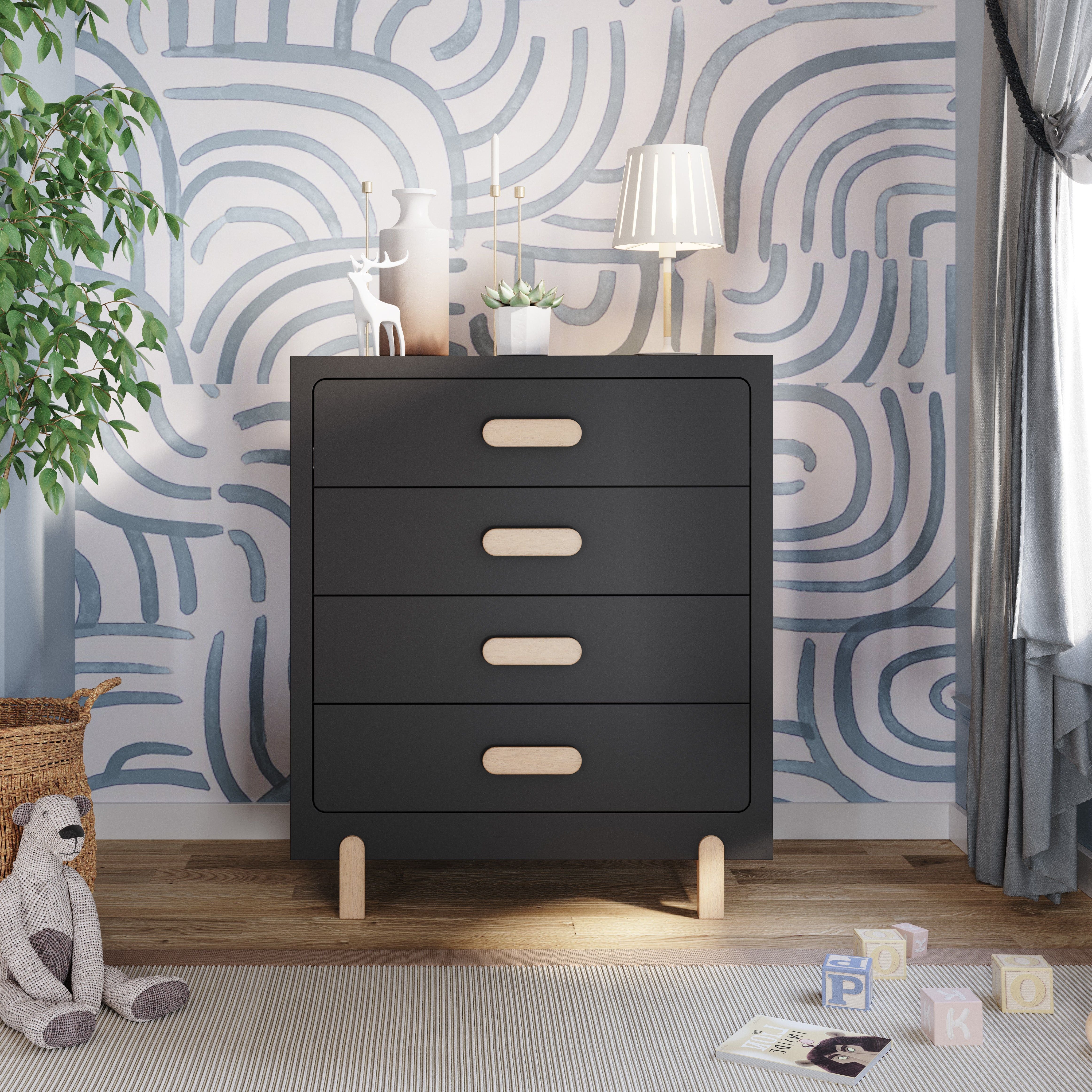 Park Heights 4-Drawer Chest - Caviar Black
