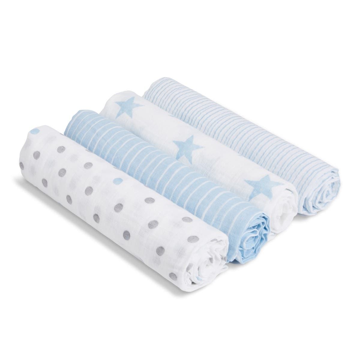 Essentials Cotton Muslin Swaddle Blanket 4 Pack