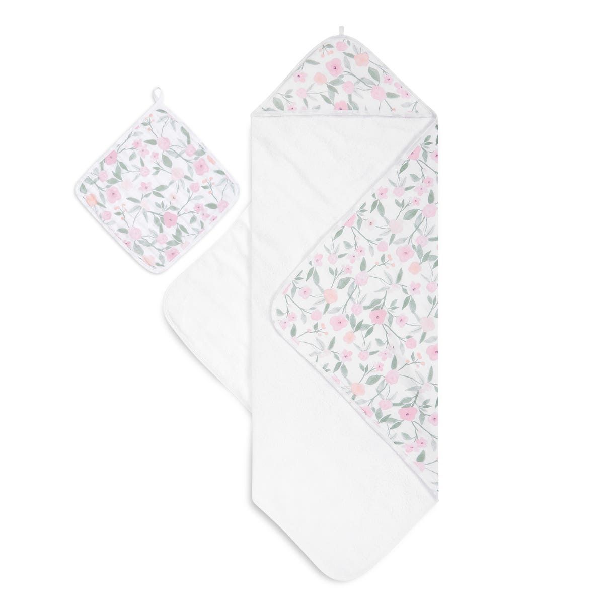 Boutique 100% Cotton Oversized Muslin Backed Towel + Washcloth Set