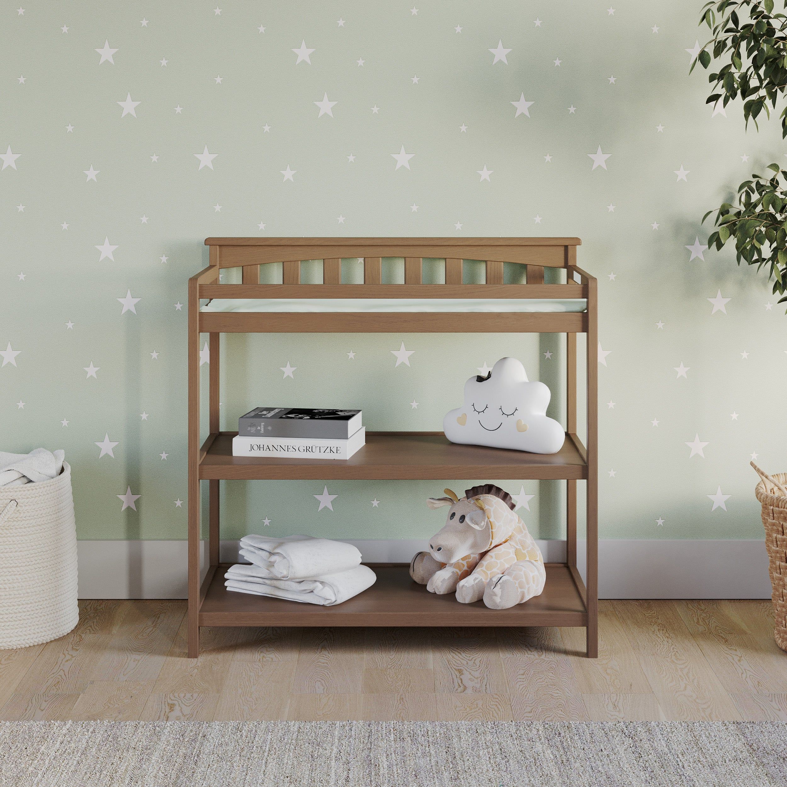 Flat Top Baby Changing Table, Dusty Heather