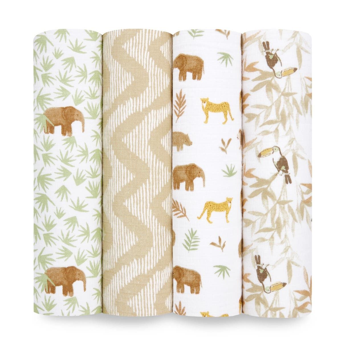 Essentials Cotton Muslin Swaddle Blanket 4 Pack