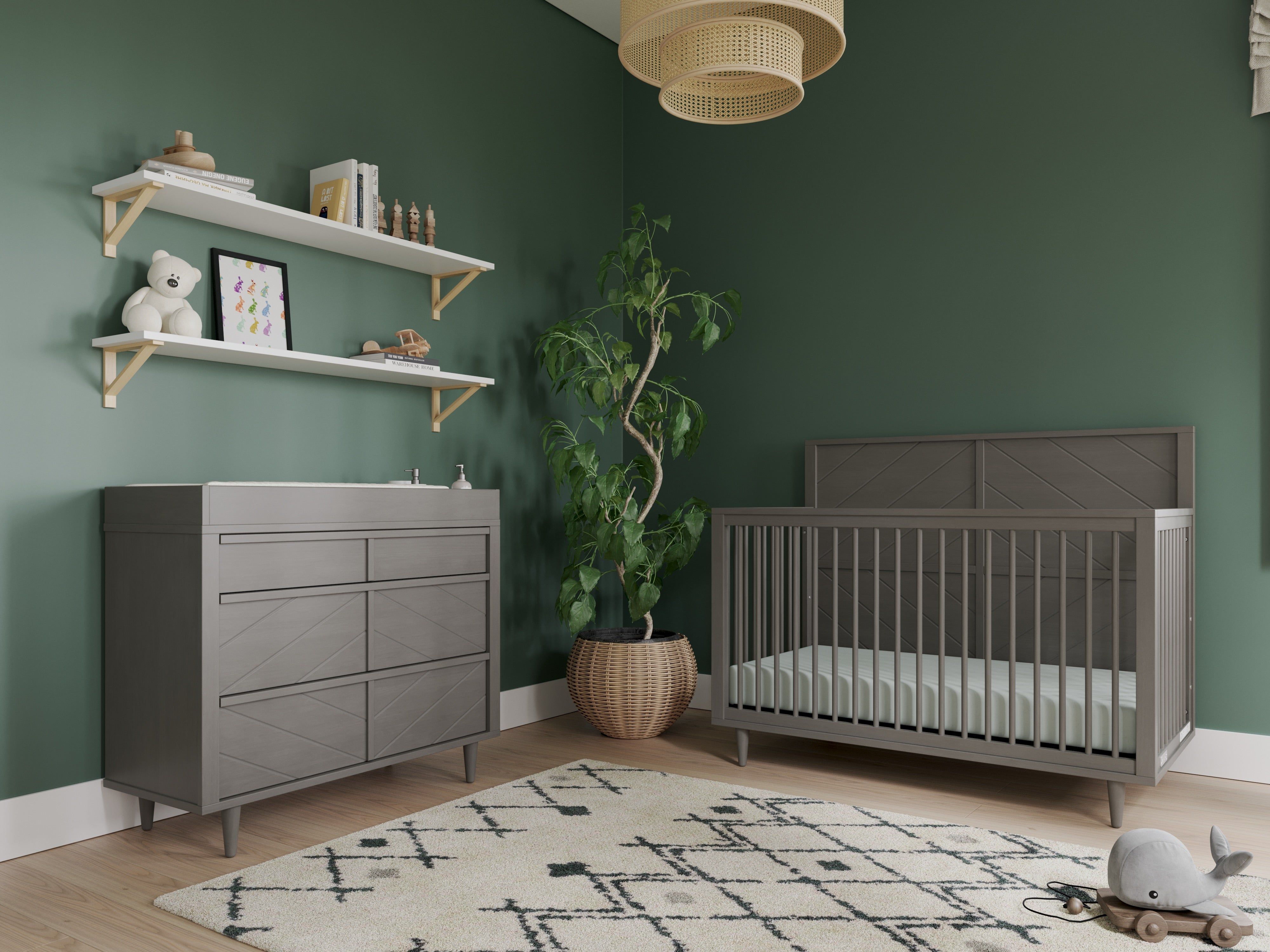 Surrey Hill 4-in-1 Convertible Crib, Lunar Gray