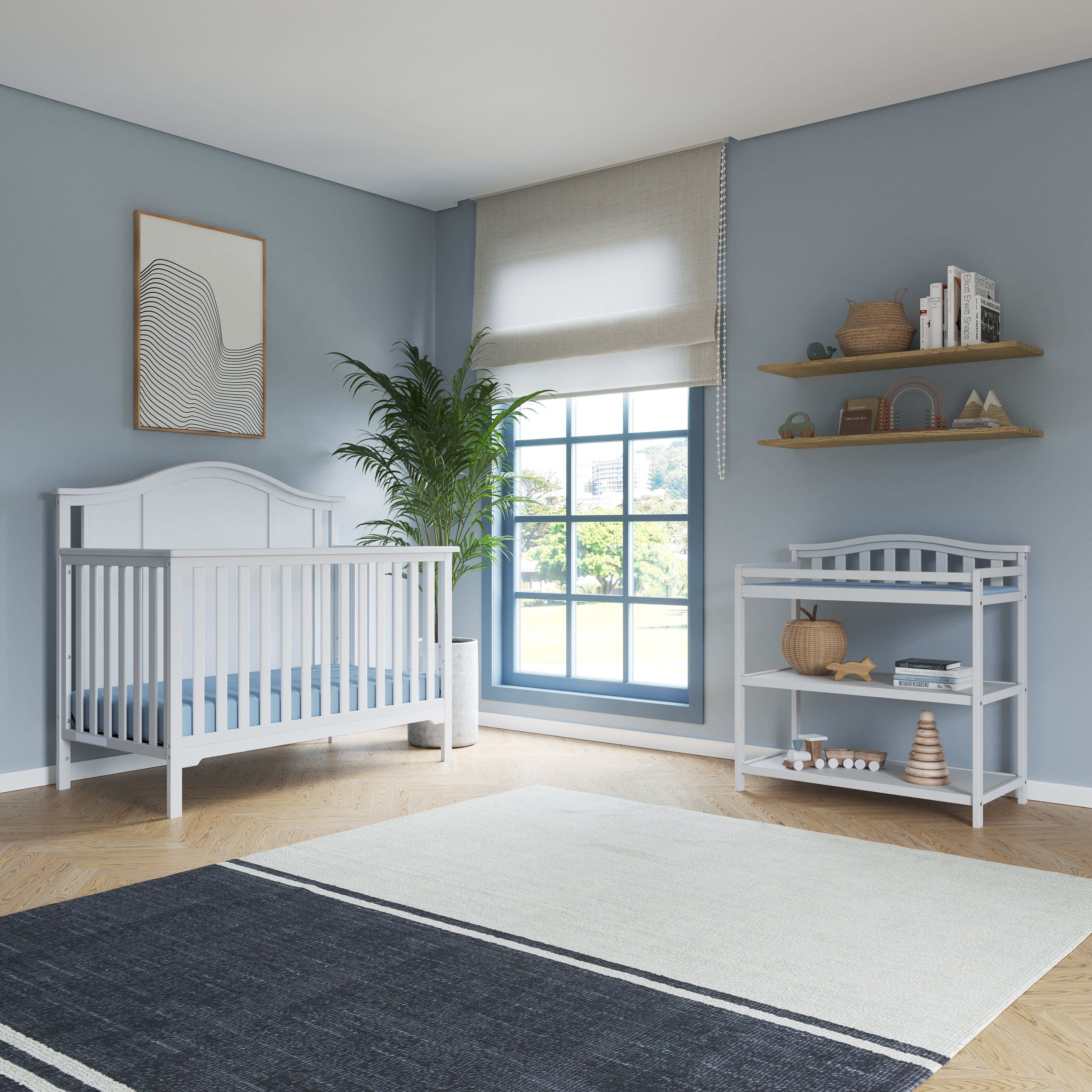 Arch Top Baby Changing Table, Matte White