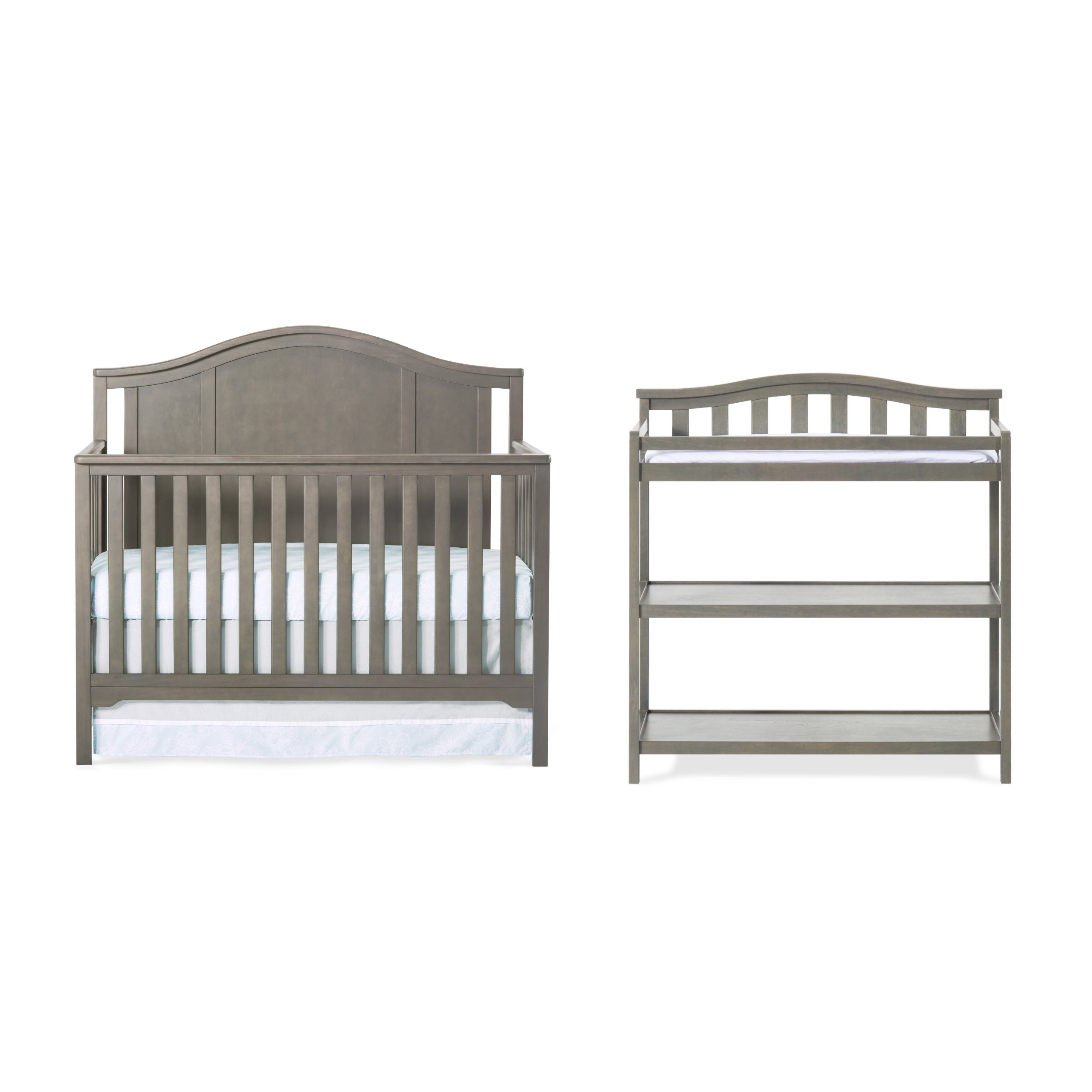 Hampton Arch Top 4-in-1 Convertible Crib, Dapper Grey