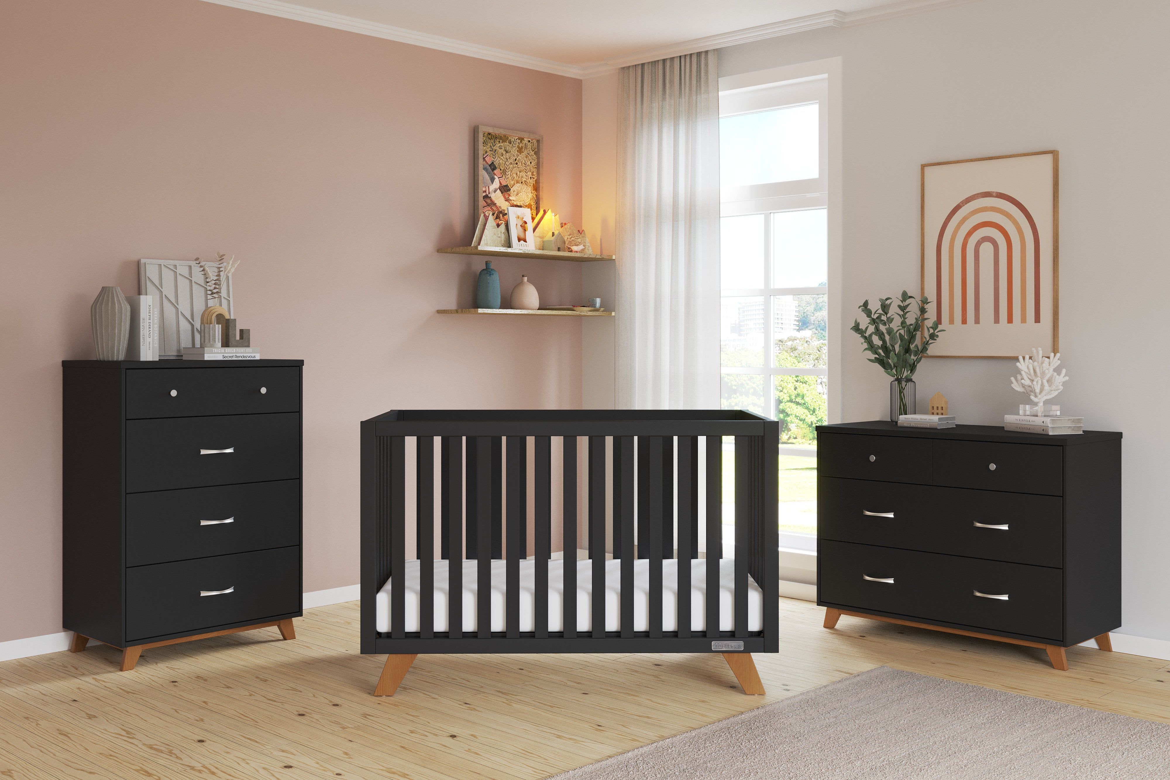 Soho 4-in-1 Convertible Crib, Ebony