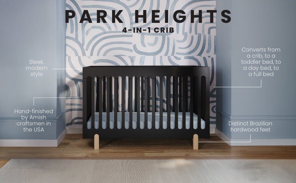 Park Heights 4-in-1 Euro Crib - Caviar Black