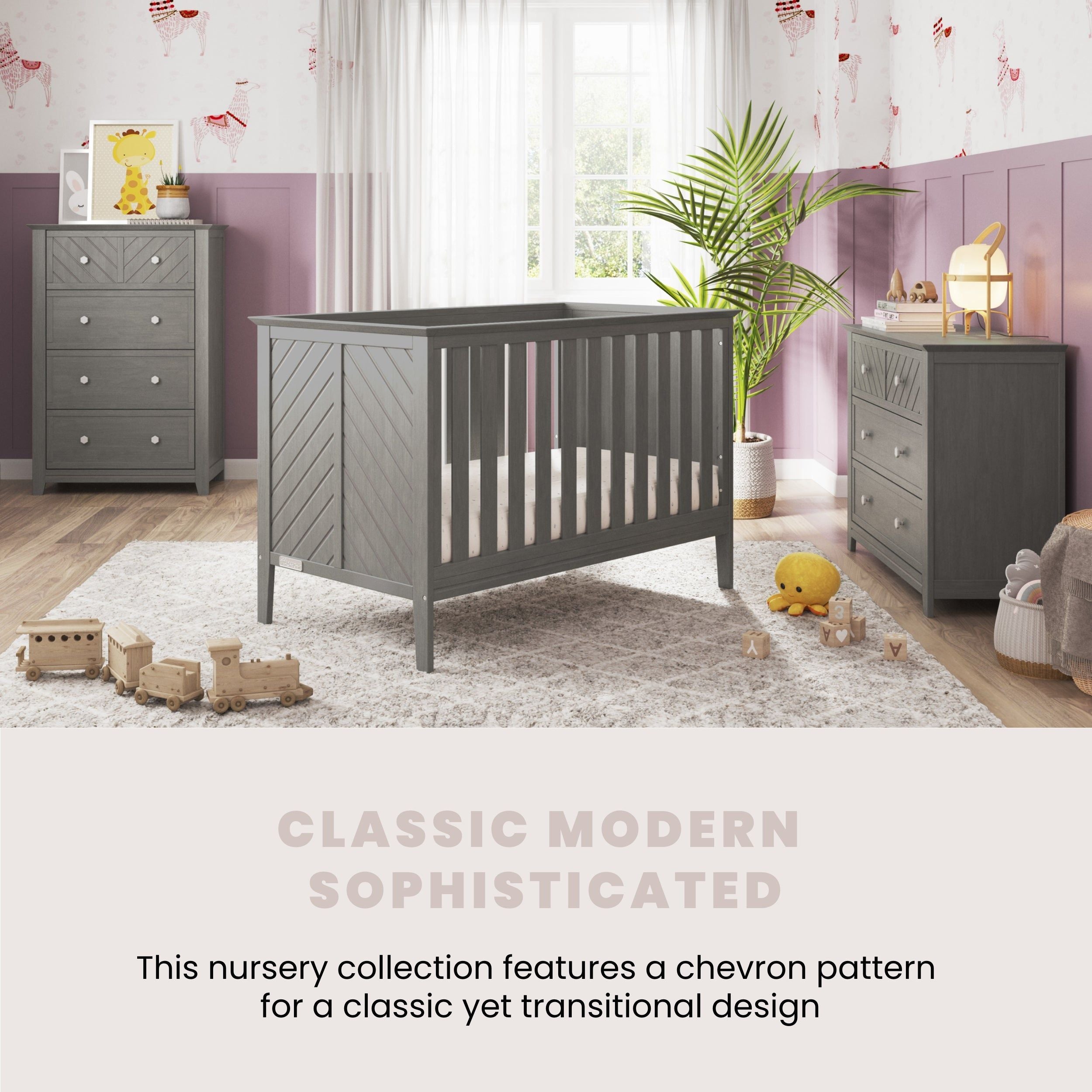 Atwood 3-in-1 Euro Convertible Crib, Lunar Gray
