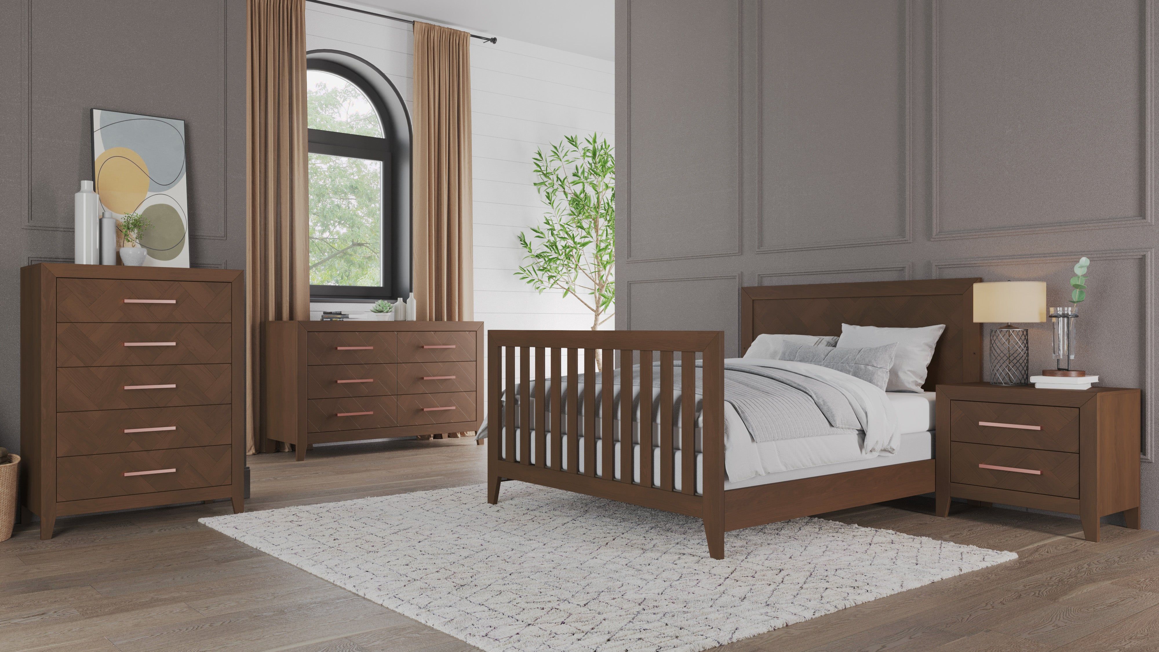 Kieran 4-in-1 Convertible Crib, Toasted Chestnut