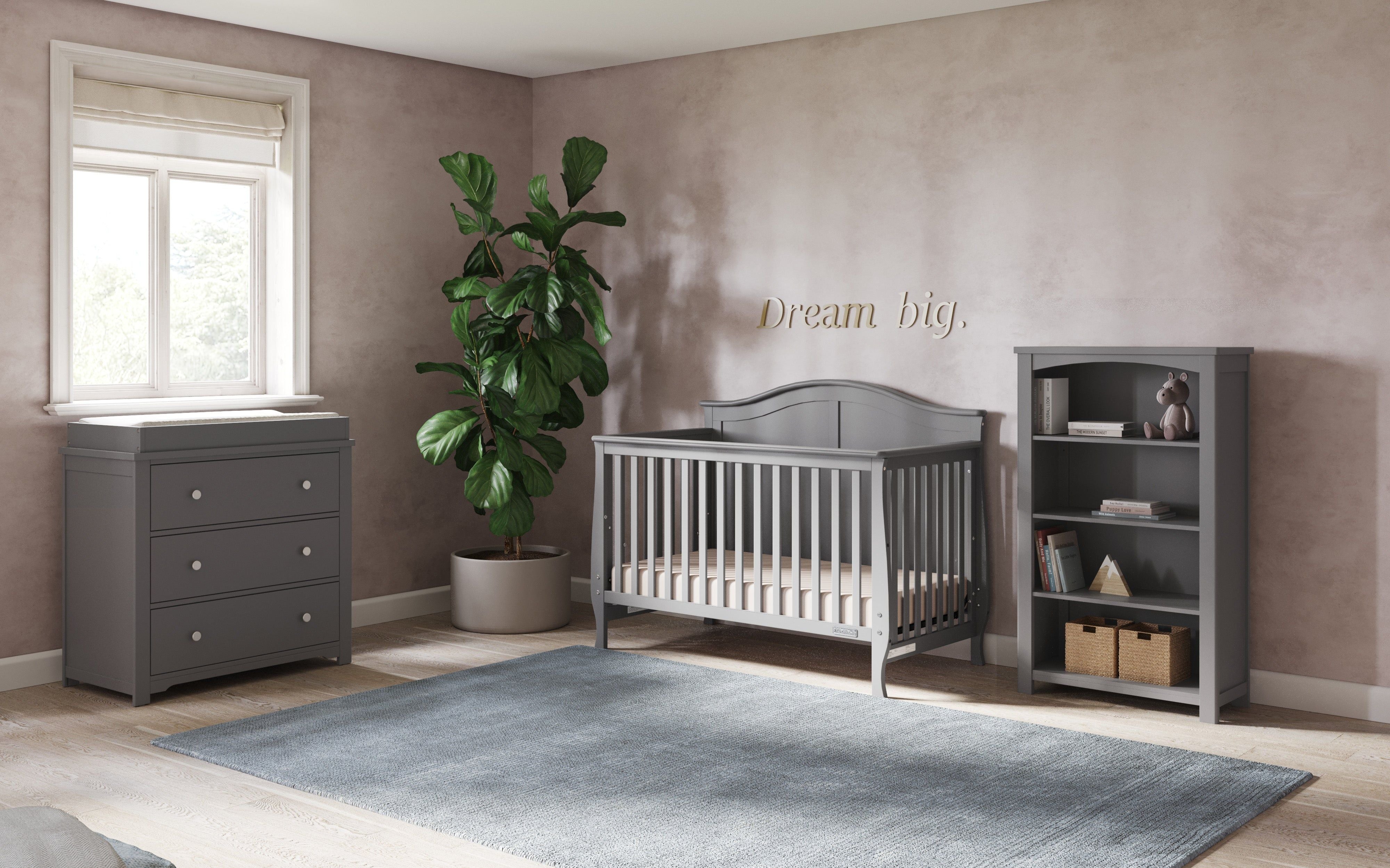 Camden 4-in-1 Convertible Crib, Cool Grey