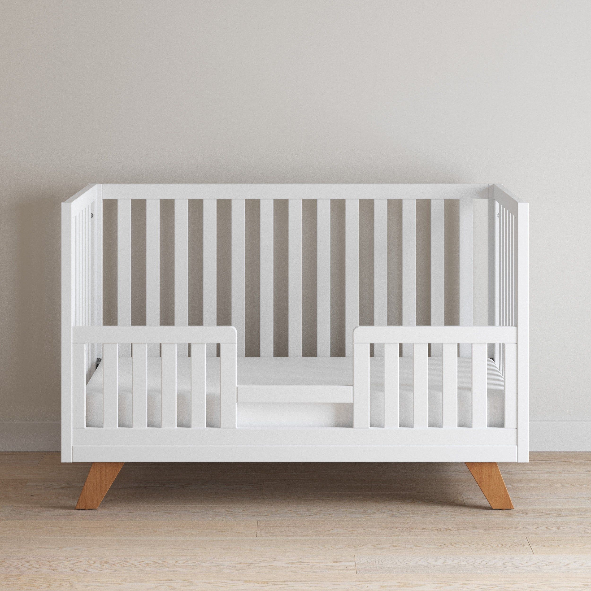 Soho 4-in-1 Convertible Crib, White/Natural