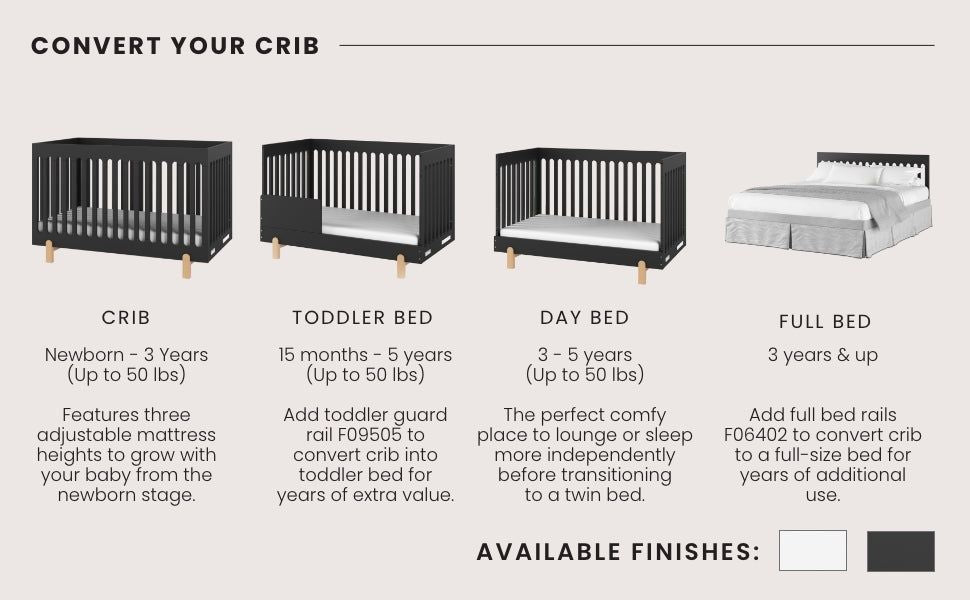 Park Heights 4-in-1 Euro Crib - Caviar Black