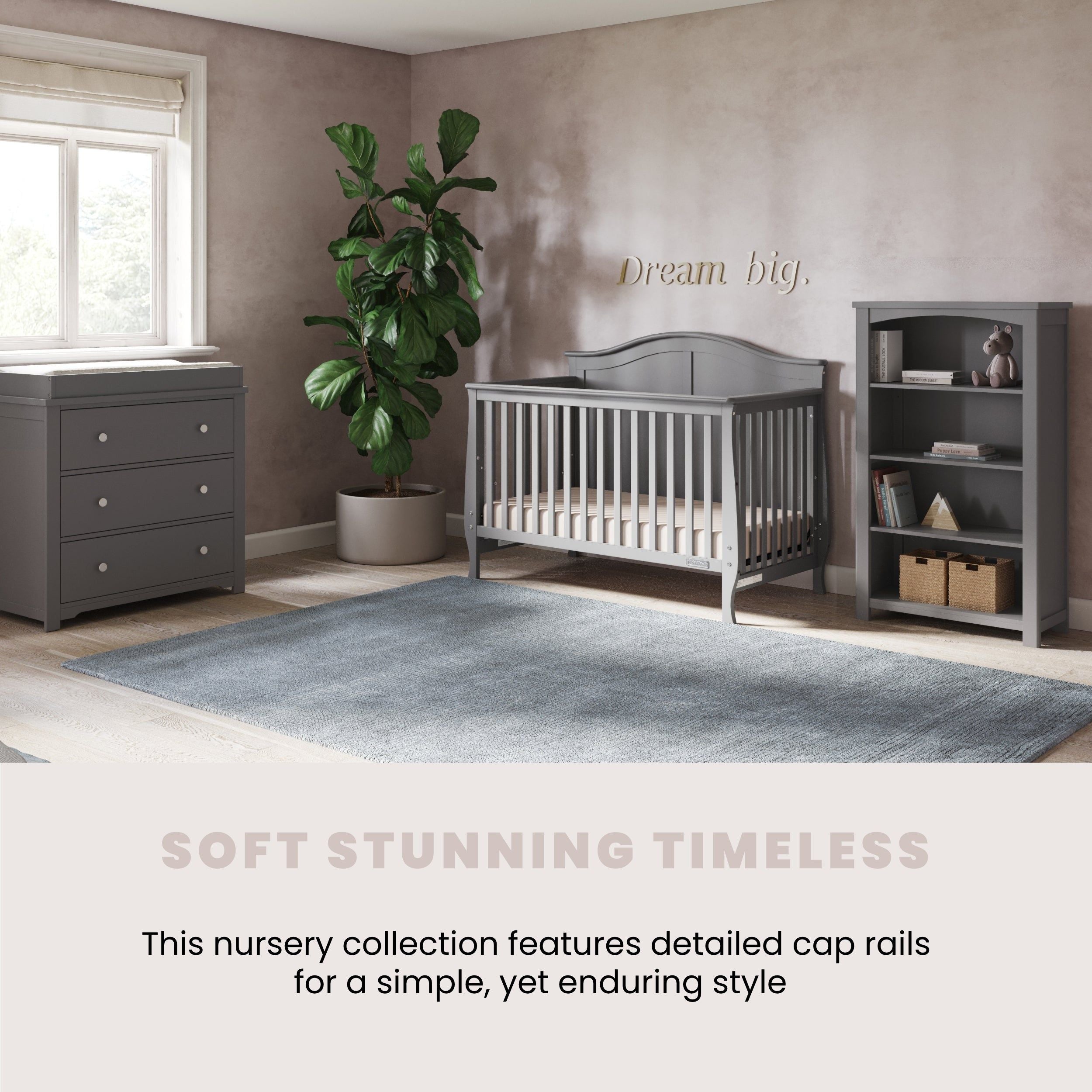 Camden 4-in-1 Convertible Crib, Cool Grey