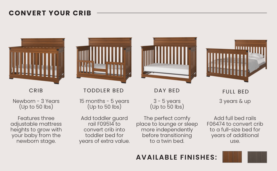 Redmond 4-in-1 Convertible Crib, Coach Cherry