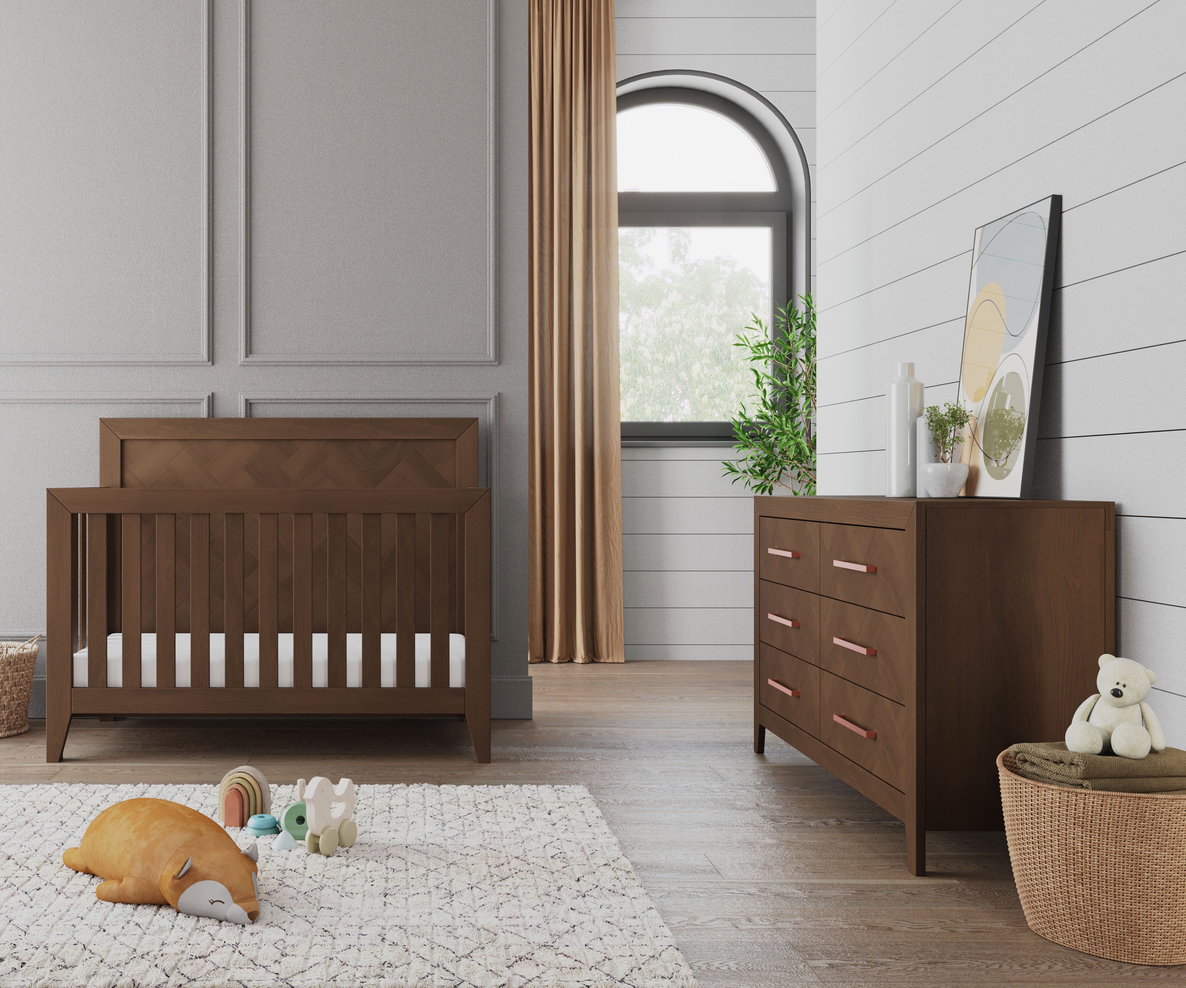 Kieran 4-in-1 Convertible Crib, Toasted Chestnut