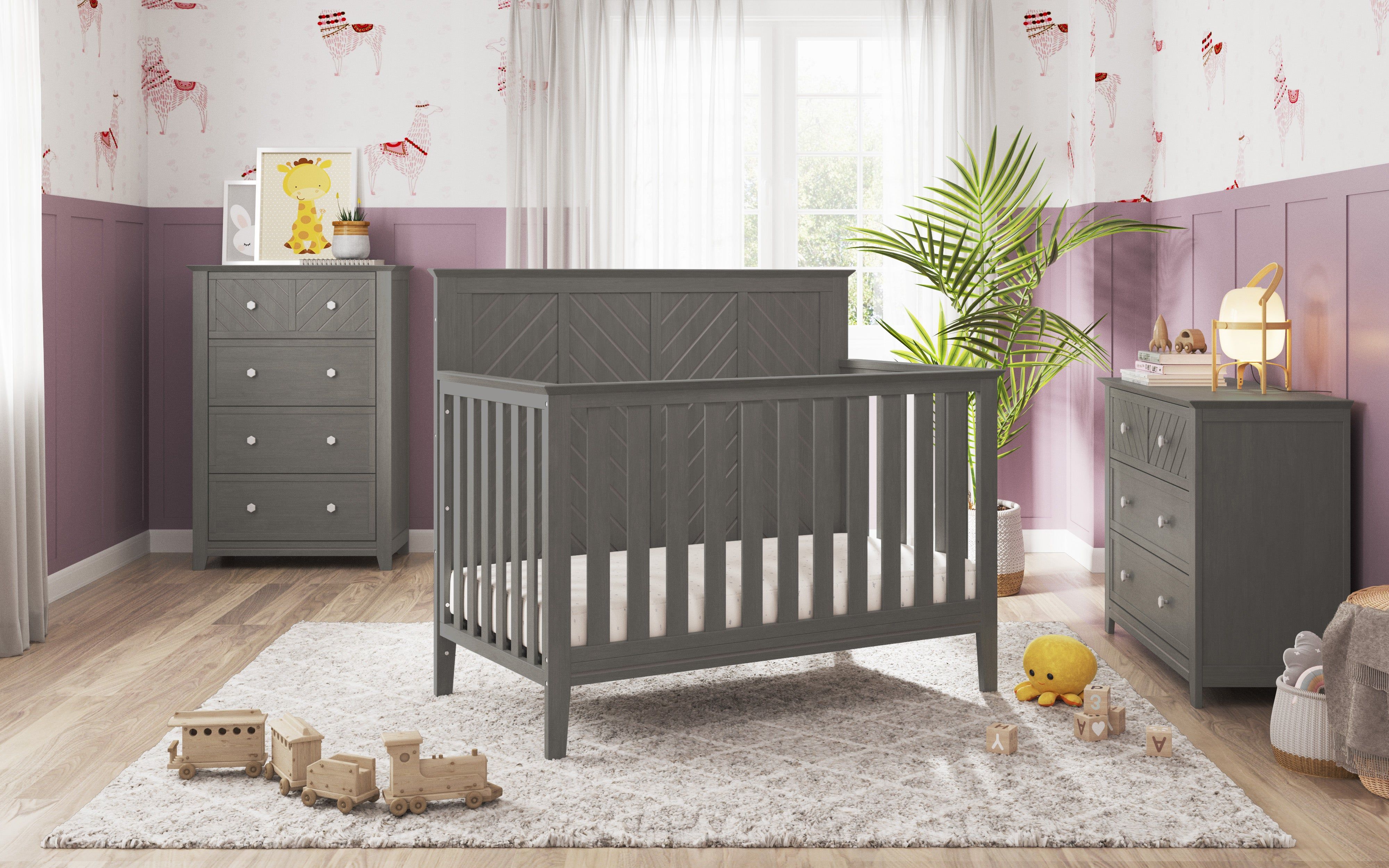 Atwood 4-in-1 Convertible Crib, Lunar Gray