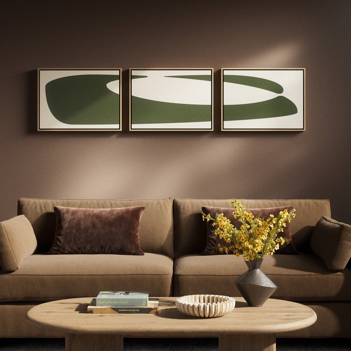 Organic Curves 2 Triptych By Fh Art Studio