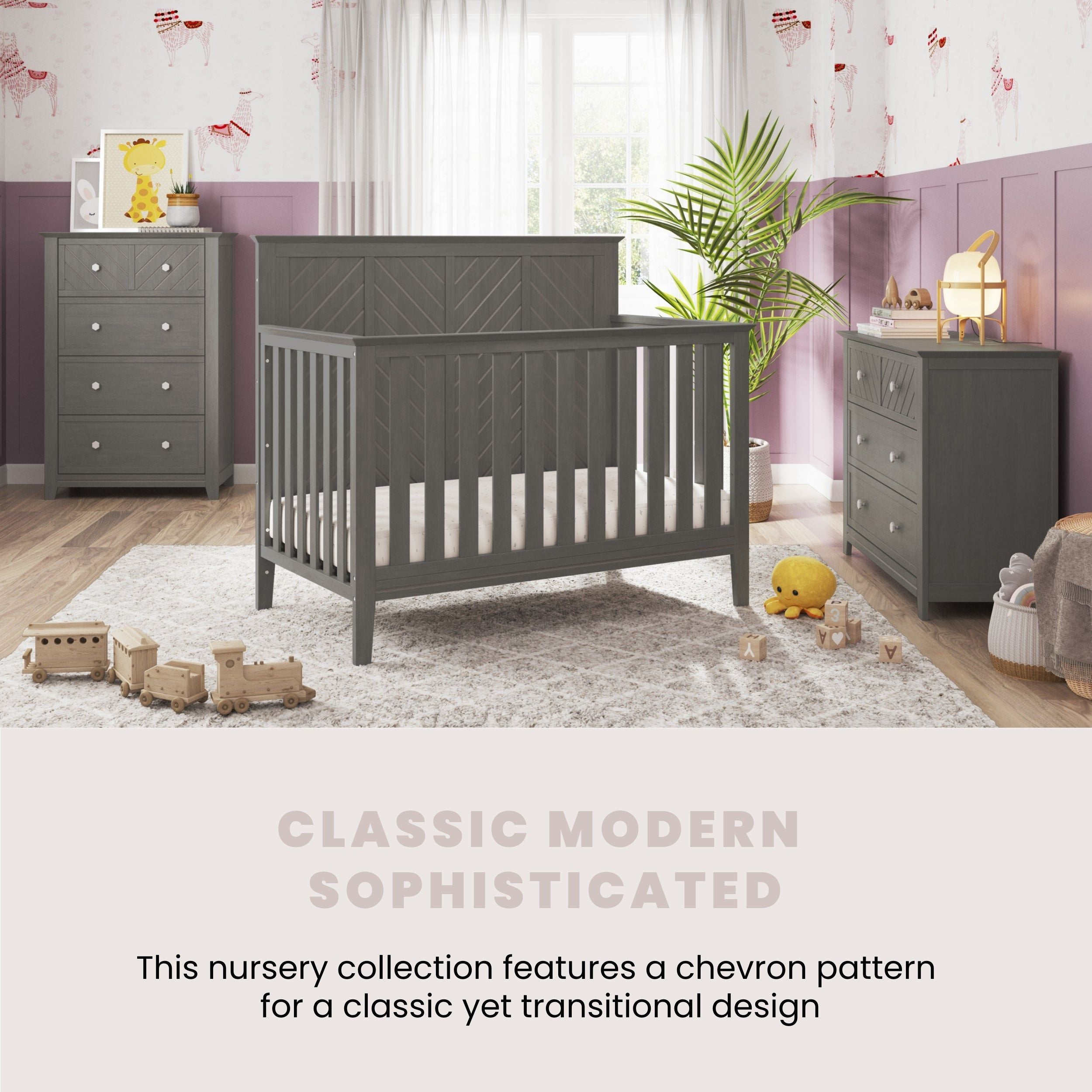 Atwood 4-in-1 Convertible Crib, Lunar Gray