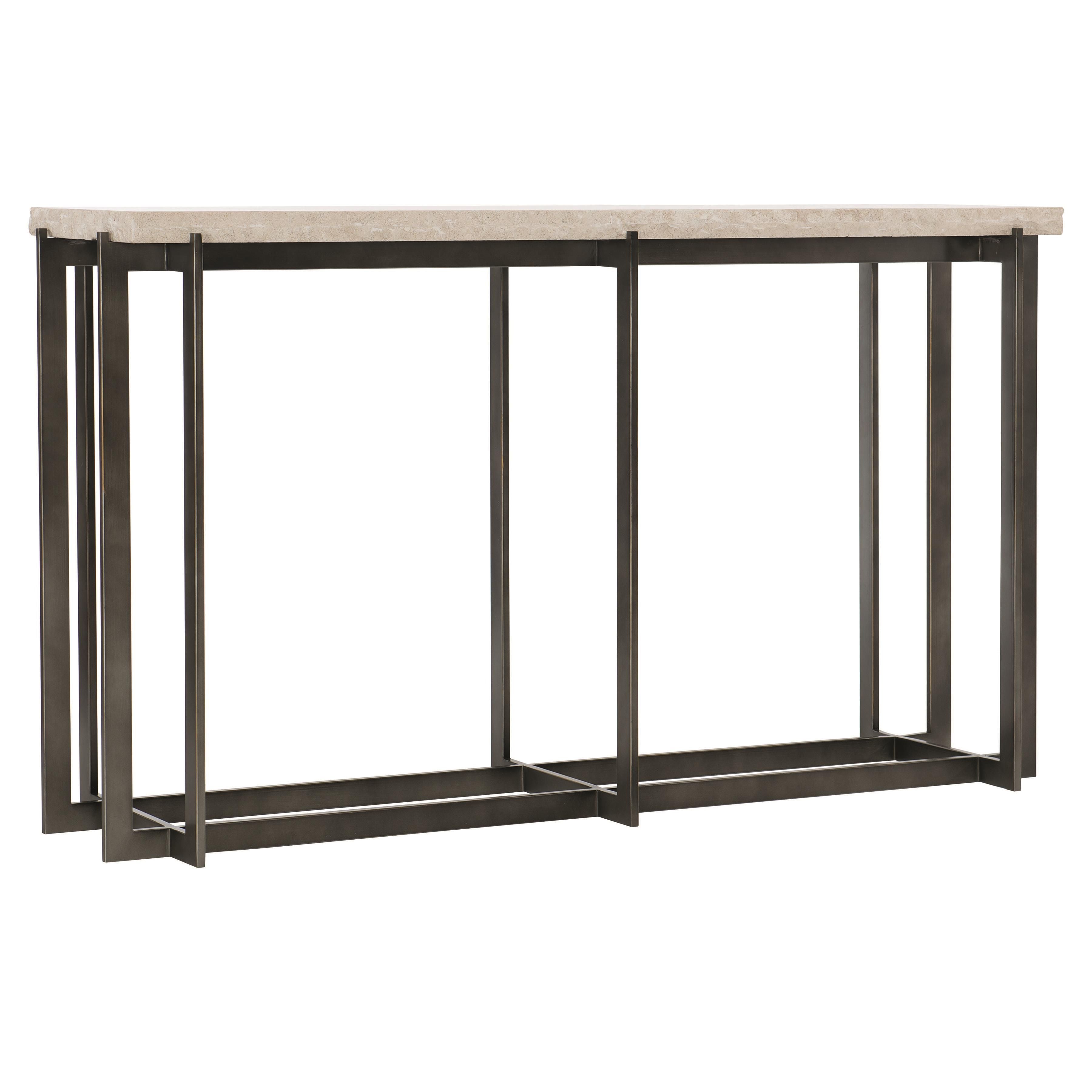 Bernhardt Hathaway Console Table with Travertine Stone Top