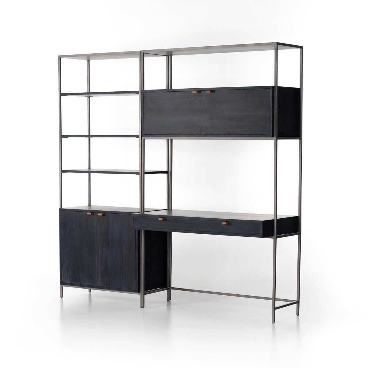 Trey Modular Wall Desk With 1 Bookcase