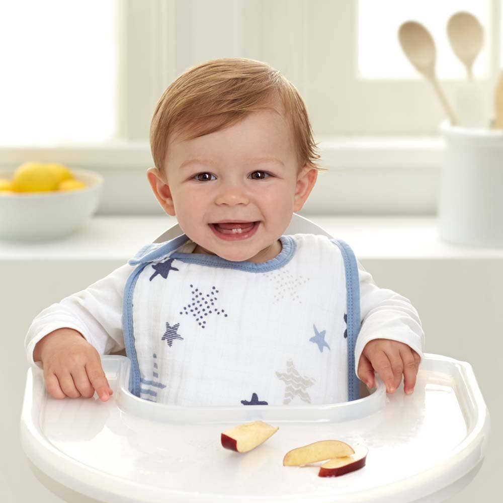 Boutique 100% Cotton Muslin Snap Bibs 3 Pack