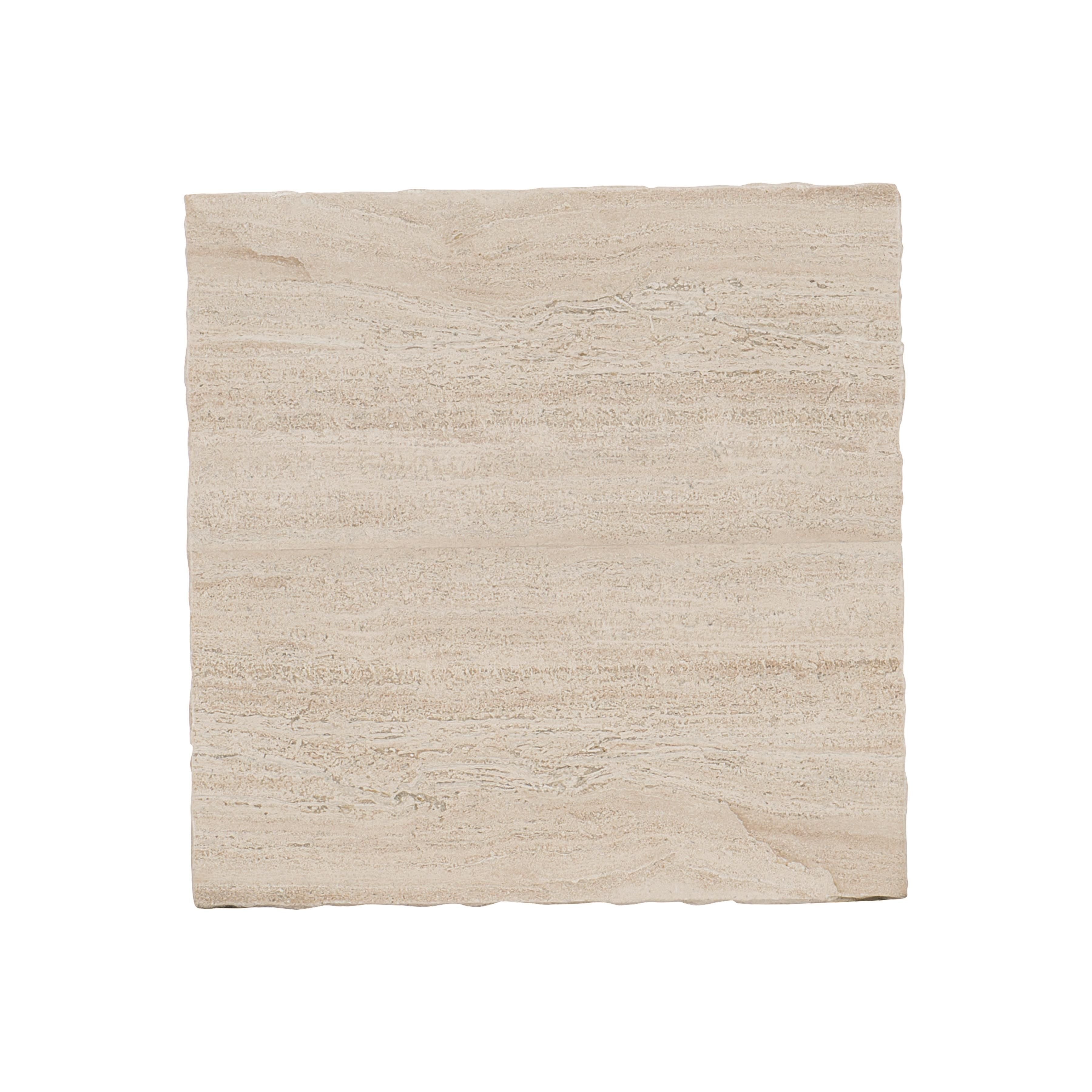 Bernhardt Hathaway Cocktail Table with Travertine Stone and Steel Base