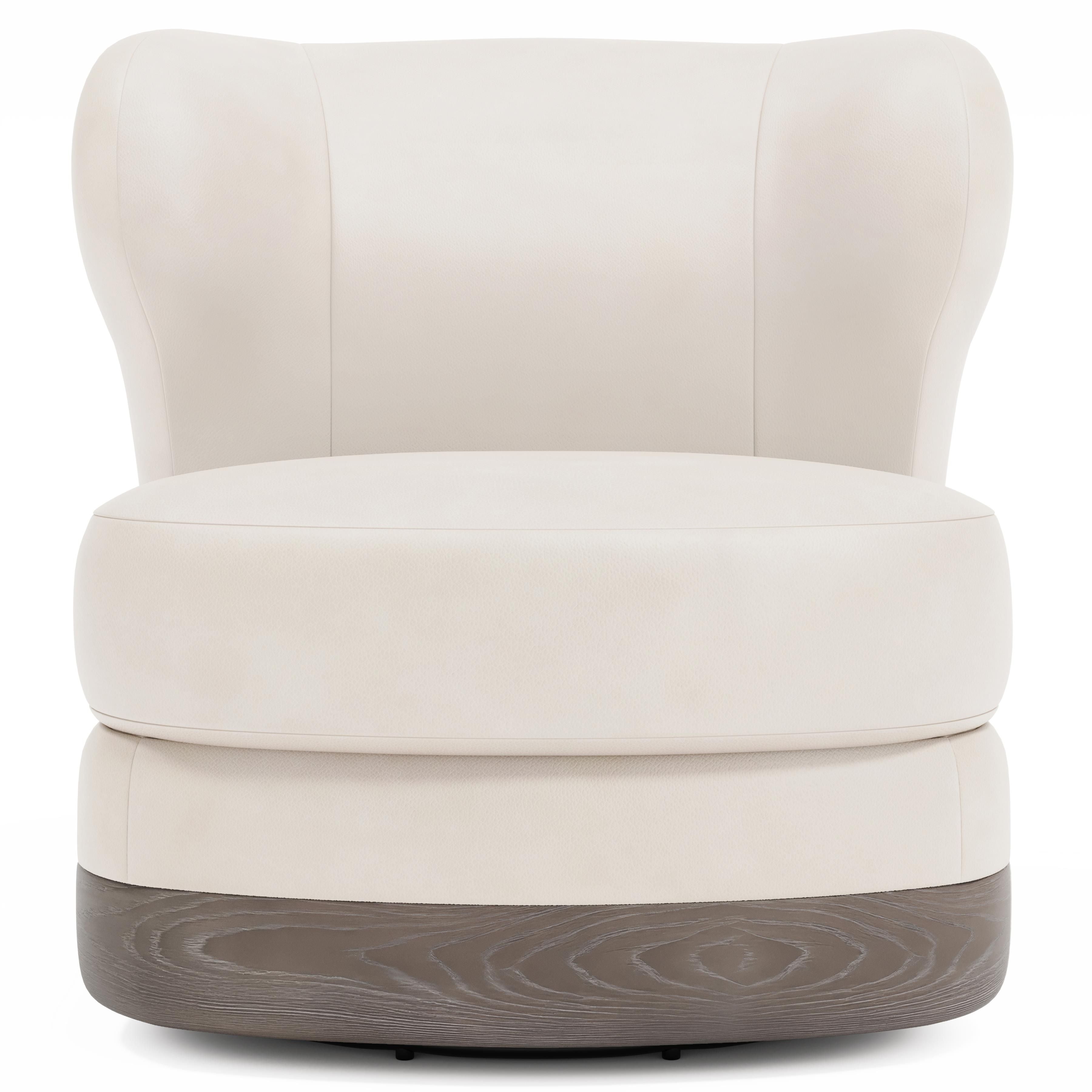 Bernhardt Beck Leather Swivel Chair