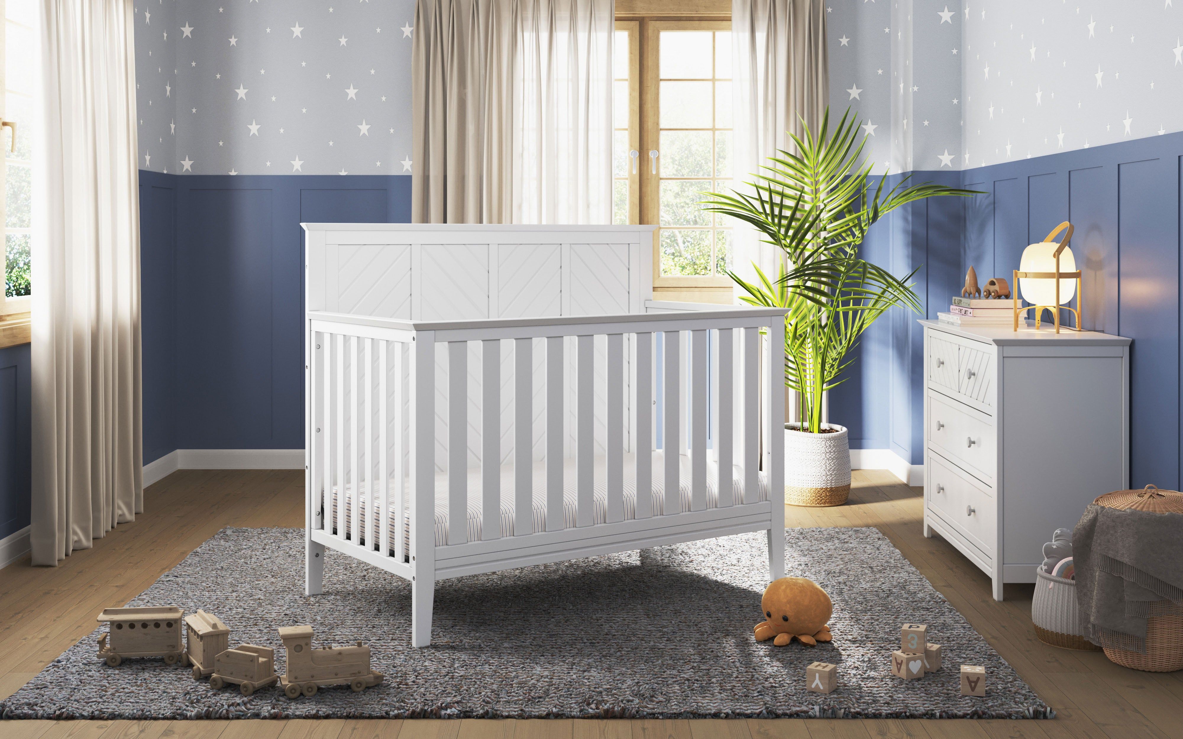 Atwood 4-in-1 Convertible Crib, Matte White