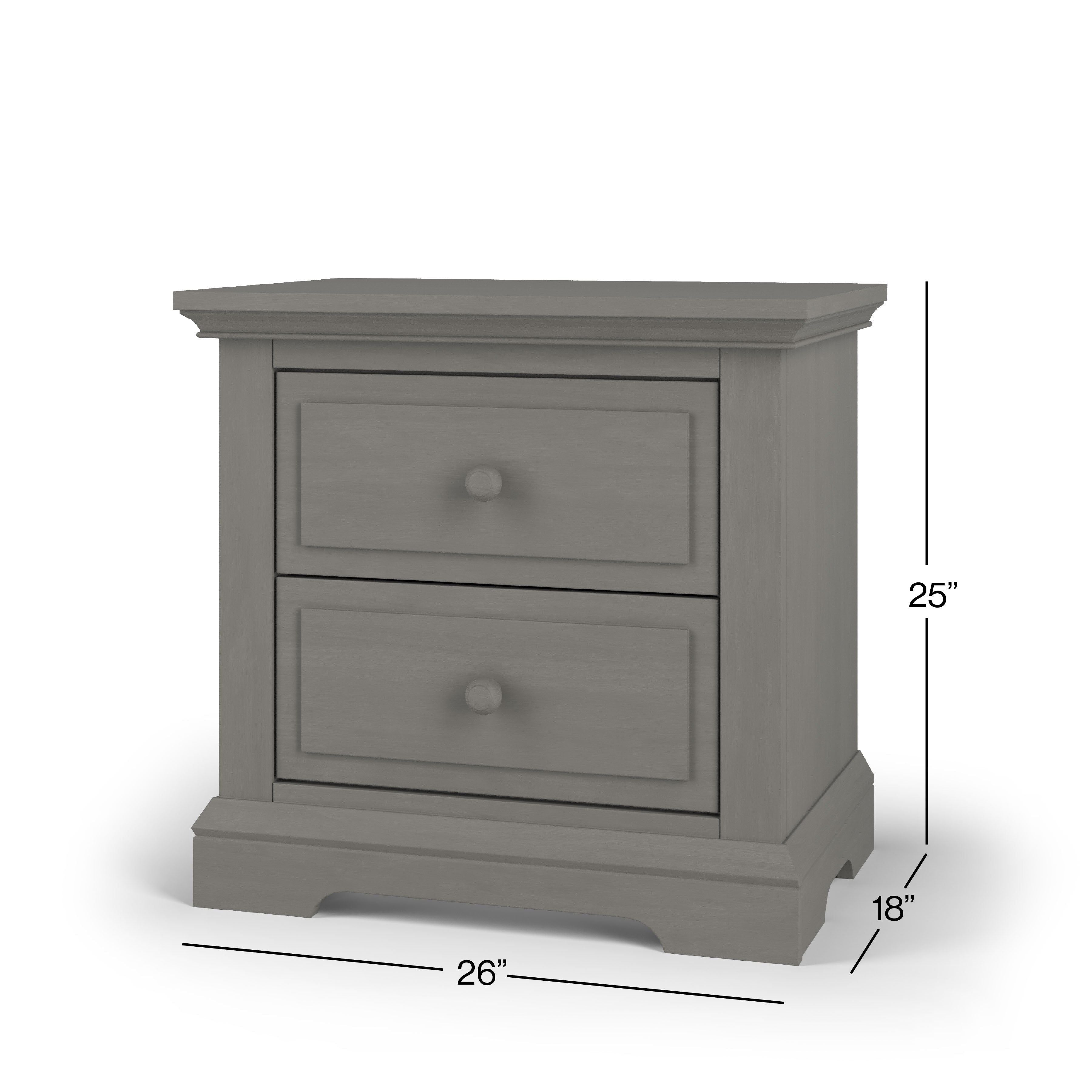 Jordyn Nightstand, Ready-to-assemble, Lunar Gray